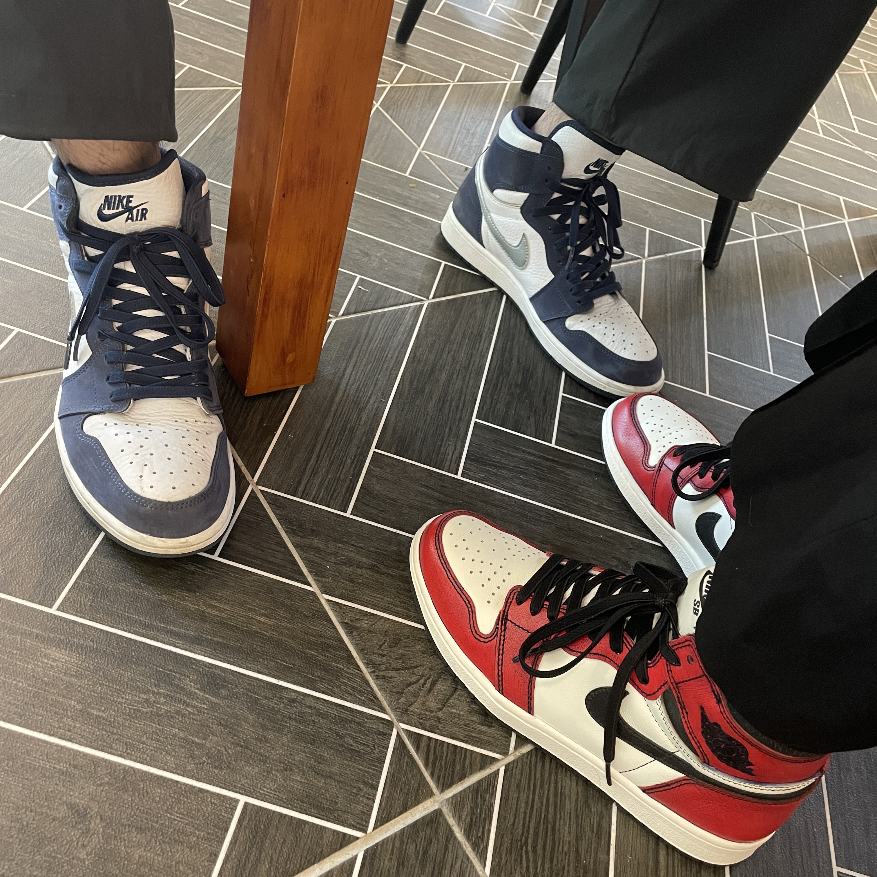 Jordan 1 Retro High OG Defiant SB LA to Chicago, Jordan 1 Retro High OG CO.JP Midnight Navy 착용 스타일