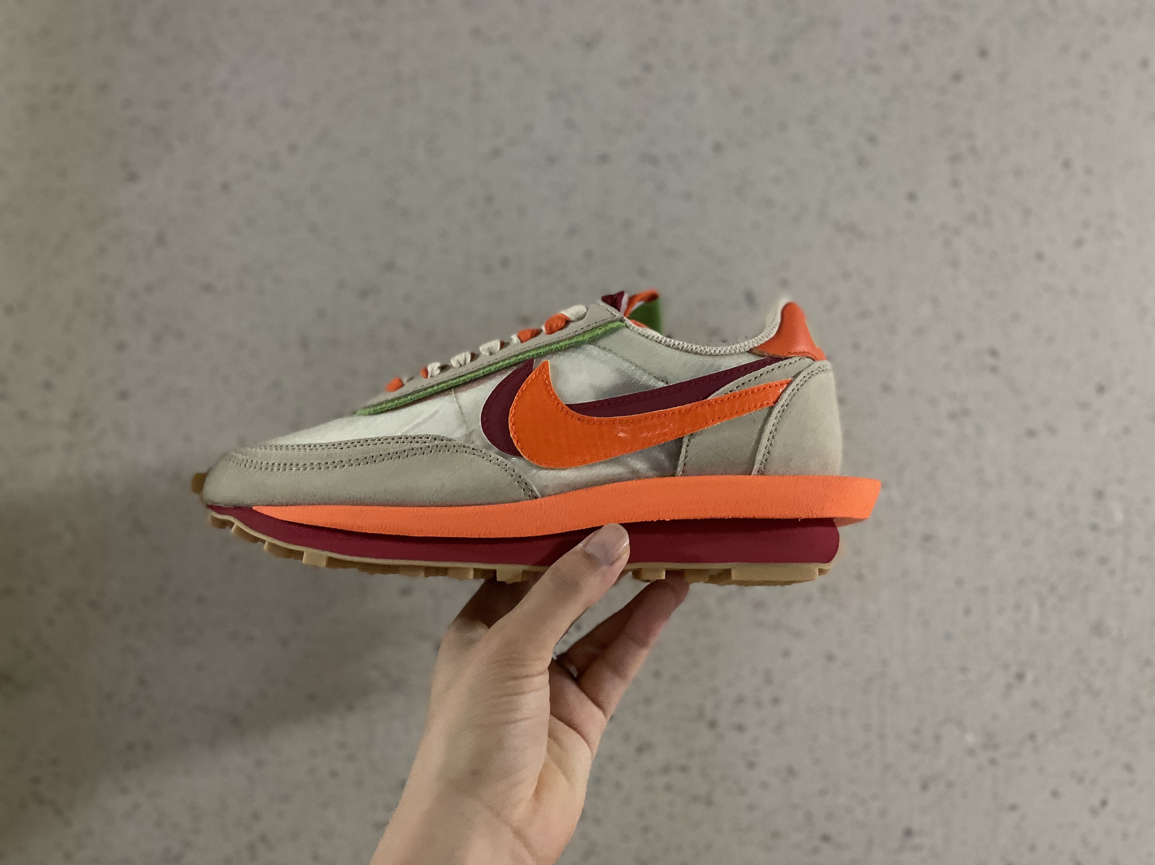Nike x Sacai x Clot LDWaffle Orange Blaze 착용 스타일
