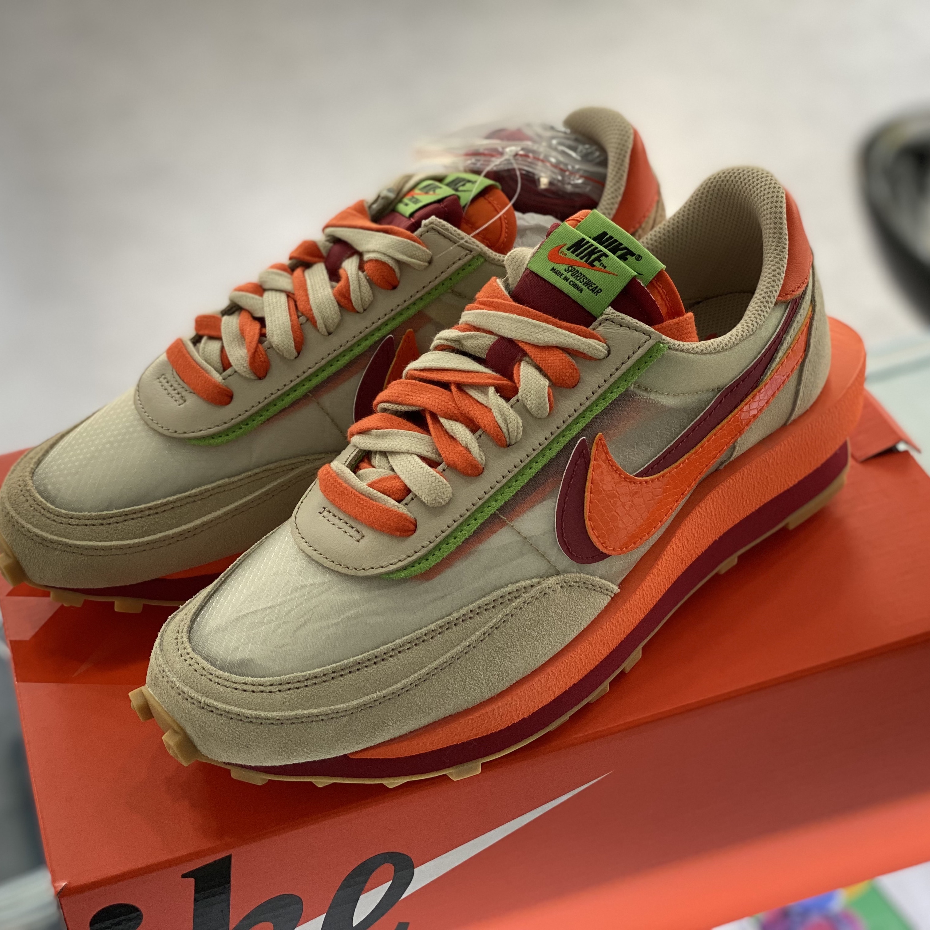 Nike x Sacai x Clot LDWaffle Orange Blaze 착용 스타일
