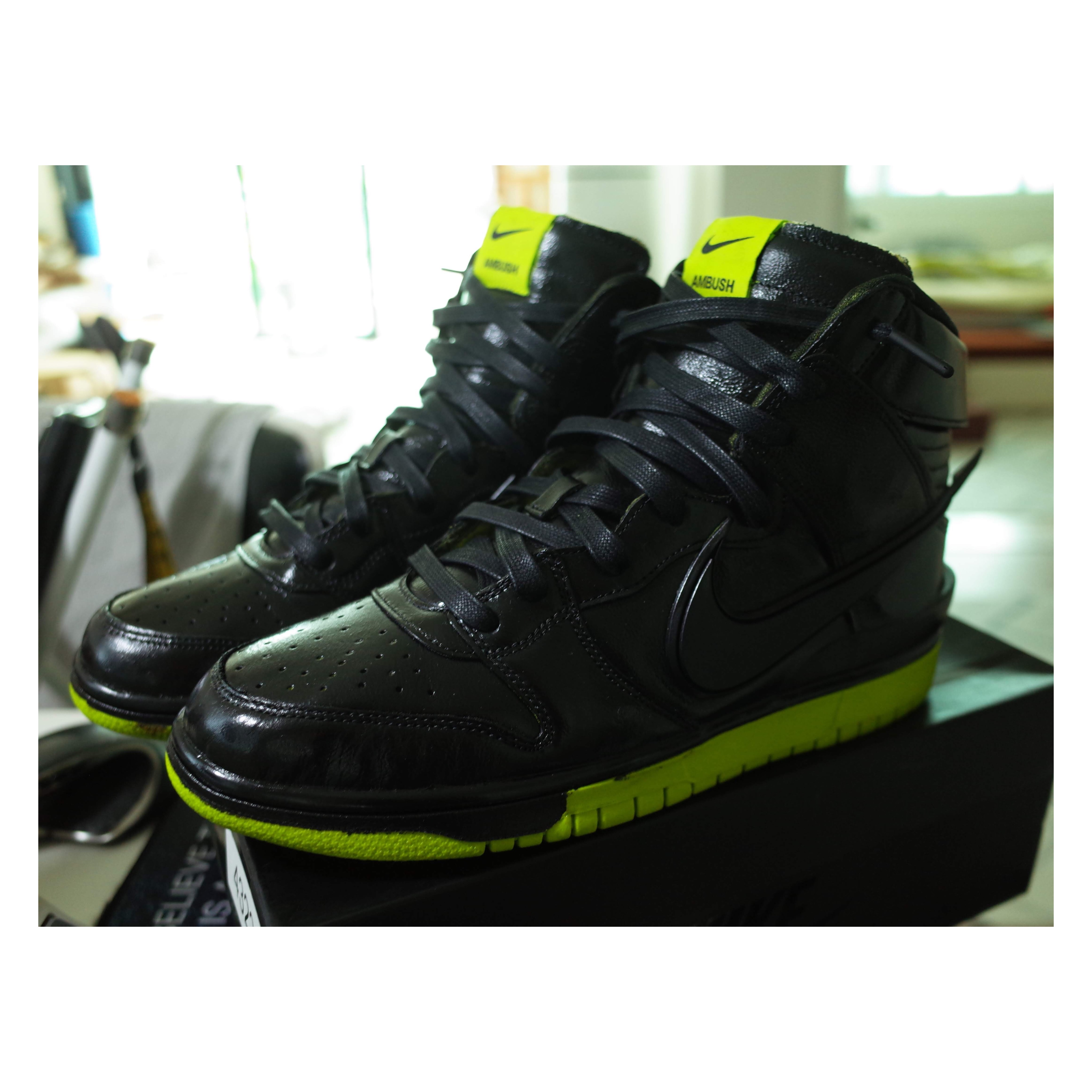 Nike x Ambush Dunk High Flash Lime 착용 스타일 - 1