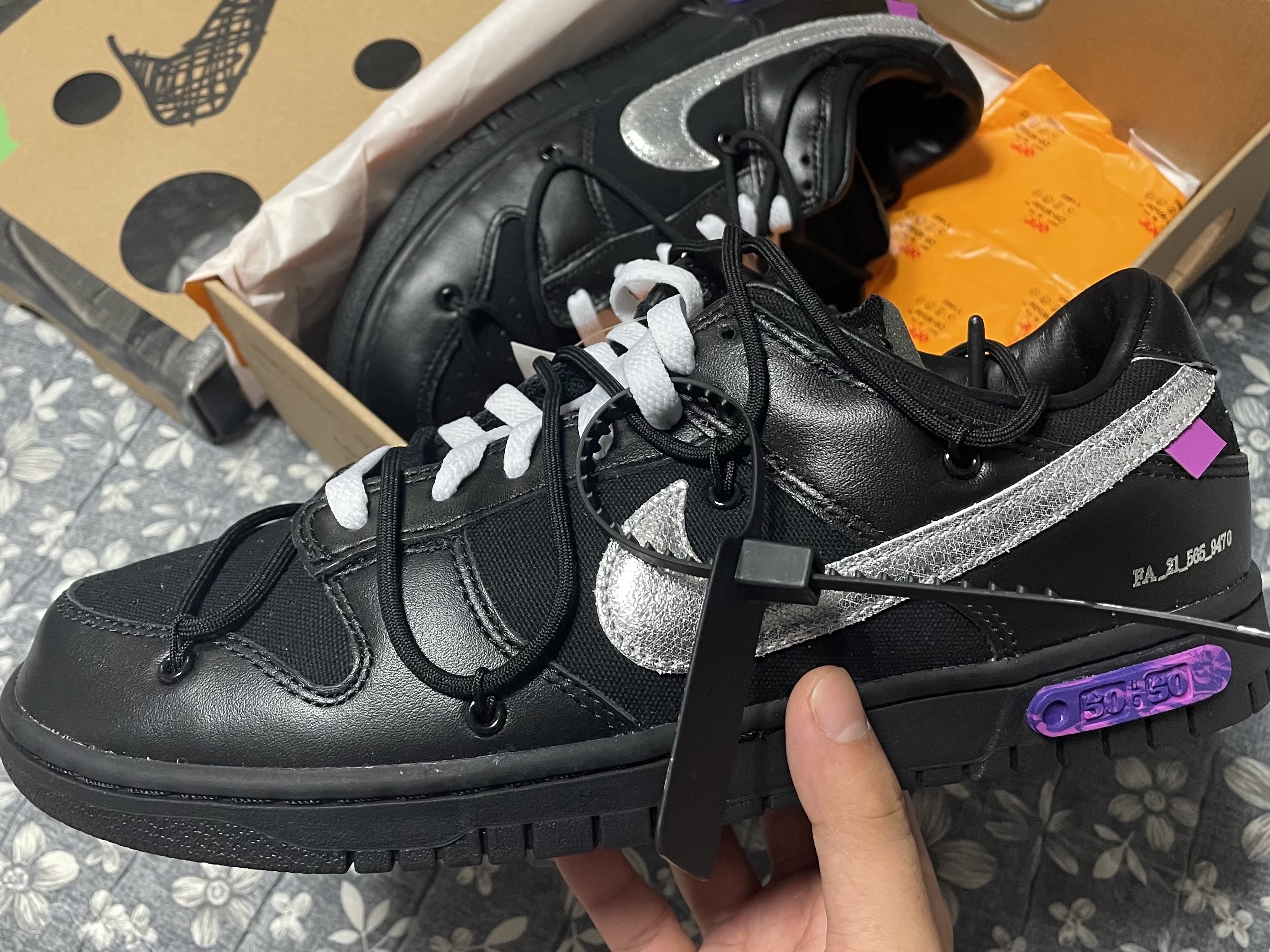 Nike x Off-White Dunk Low The 50 - Lot 50 착용 스타일