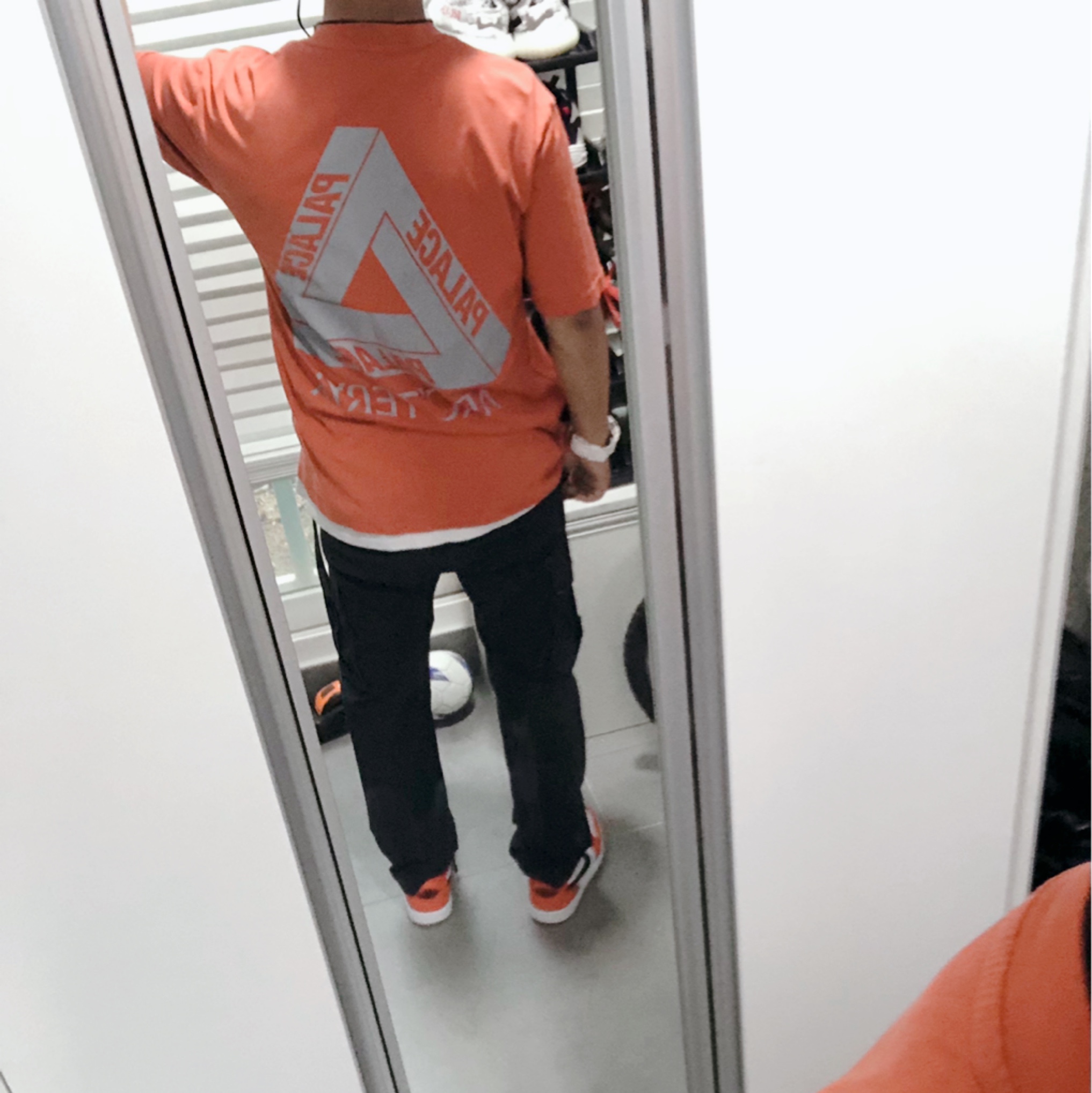 Jordan 1 Low OG Starfish, Palace x Arc'teryx T-Shirt Ochre - 20FW 착용 스타일 - 5