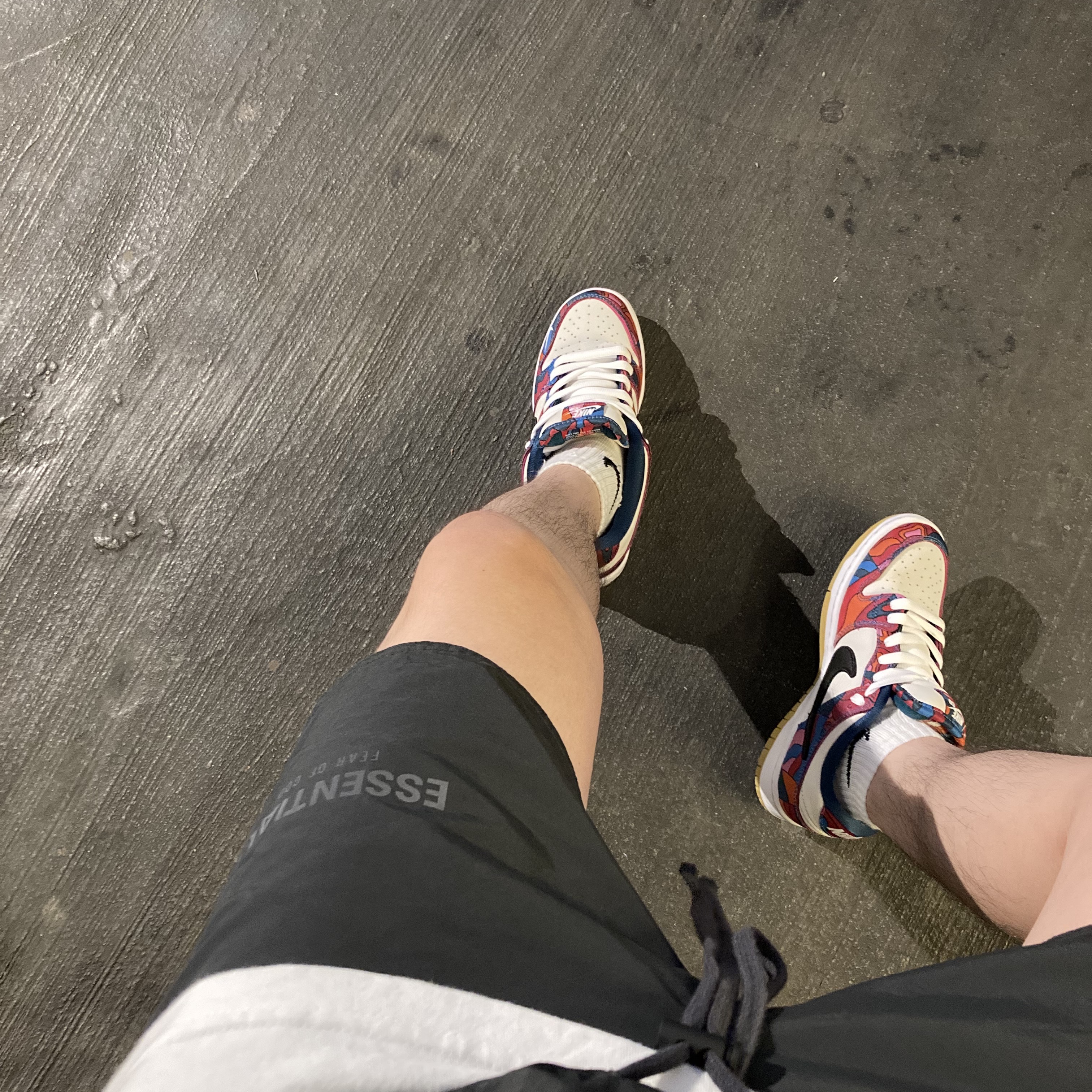 Nike x Parra SB Dunk Low Pro Abstract Art, Essentials Volley Shorts Black - 21SS 착용 스타일