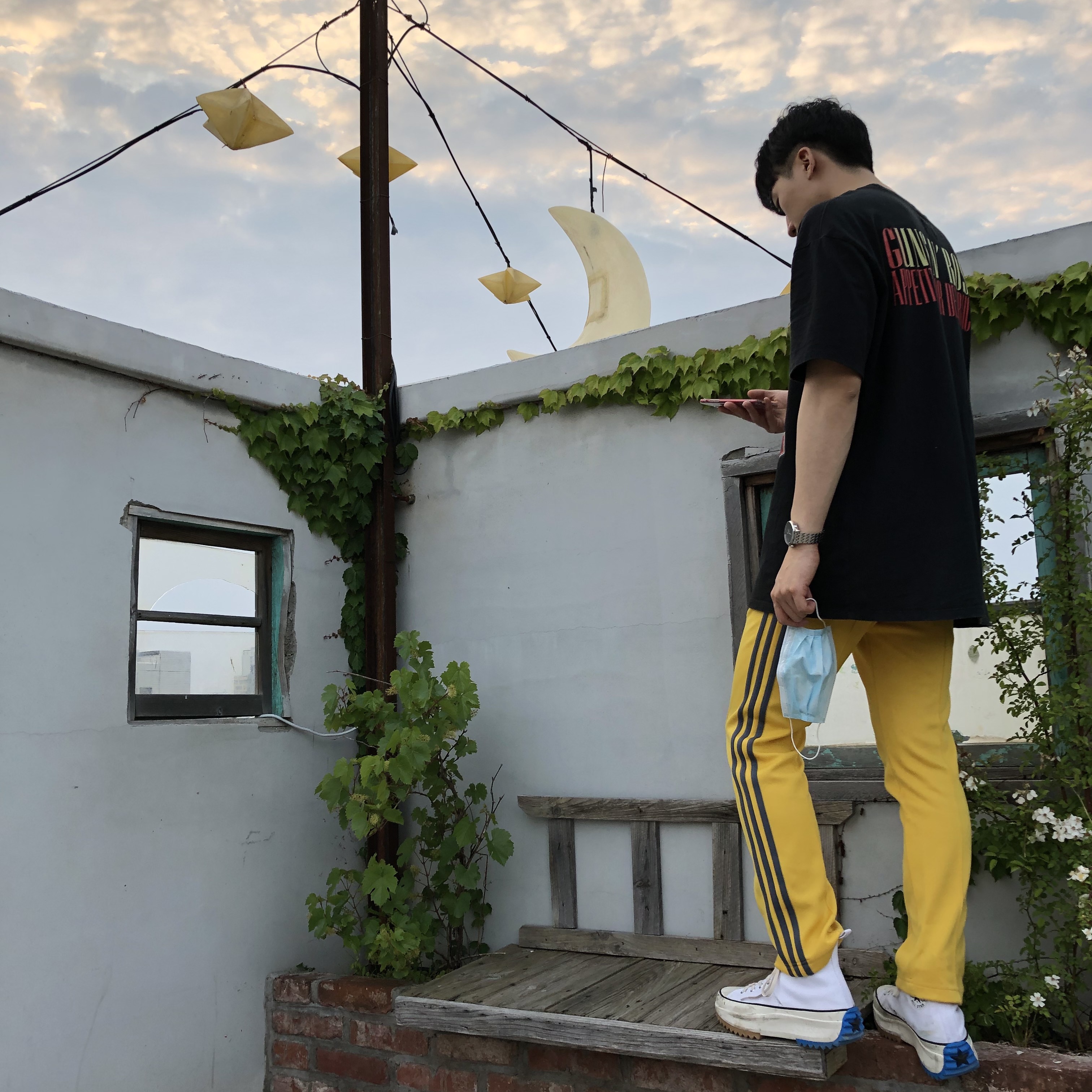 Converse x JW Anderson Run Star Hike Hi White 착용 스타일