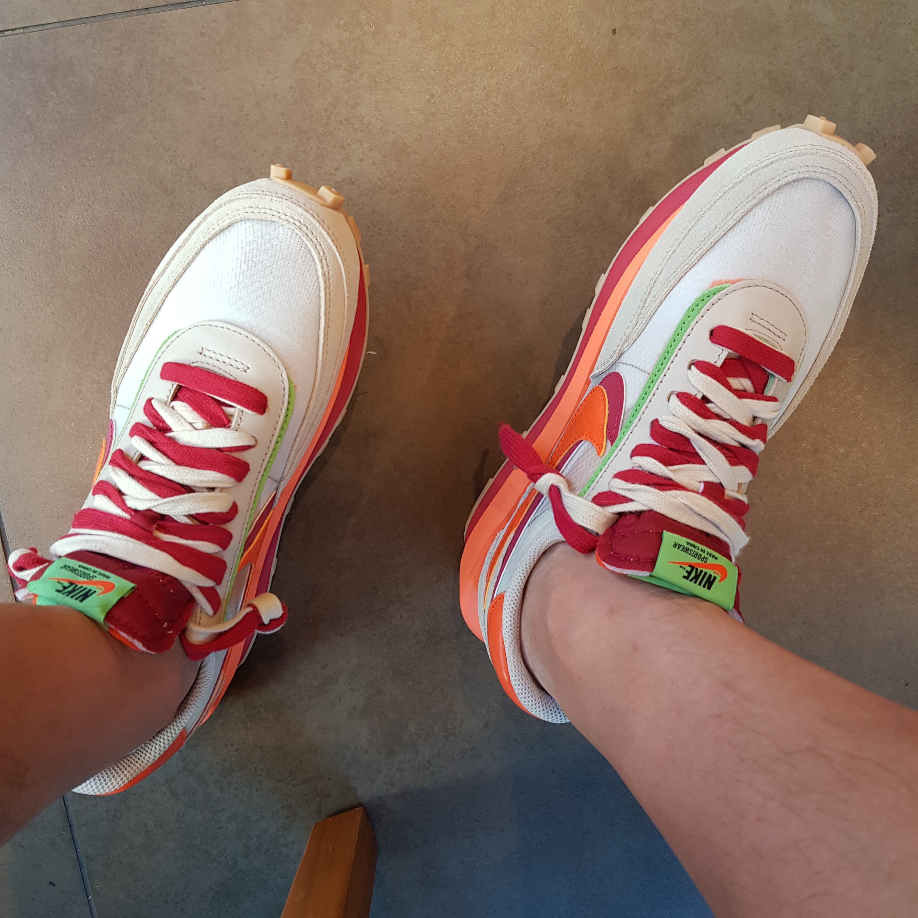 Nike x Sacai x Clot LDWaffle Orange Blaze 착용 스타일