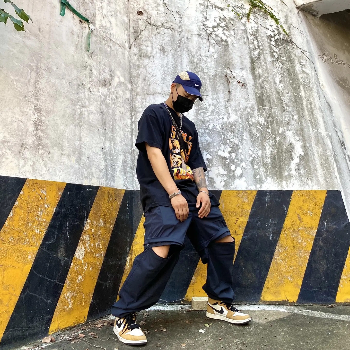Jordan 1 Retro High Rookie of the Year, Nike x Cav Empt Tailwind Running Cap Navy 착용 스타일 - 1