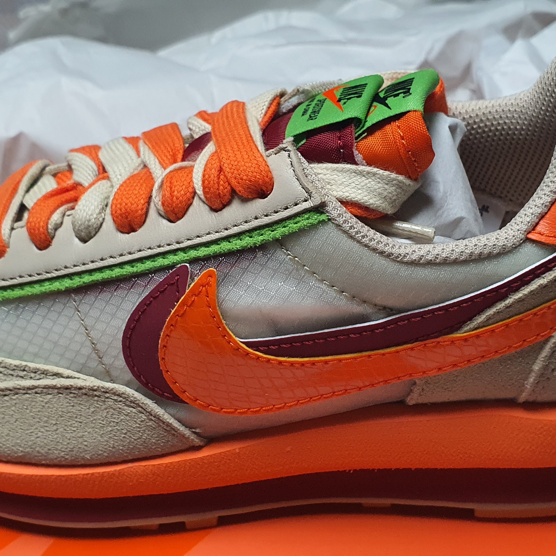 Nike x Sacai x Clot LDWaffle Orange Blaze 착용 스타일