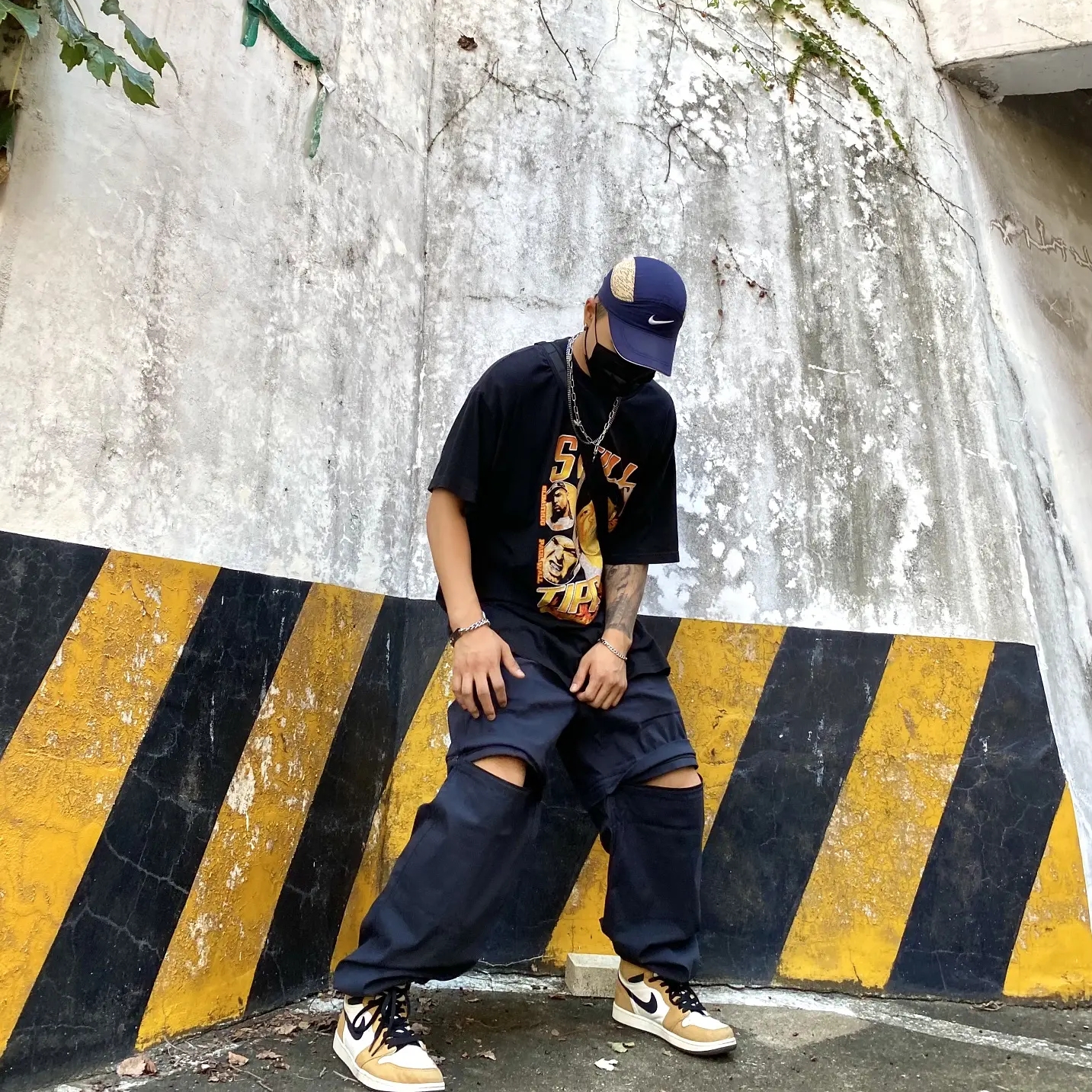 Jordan 1 Retro High Rookie of the Year, Nike x Cav Empt Tailwind Running Cap Navy 착용 스타일 - 2