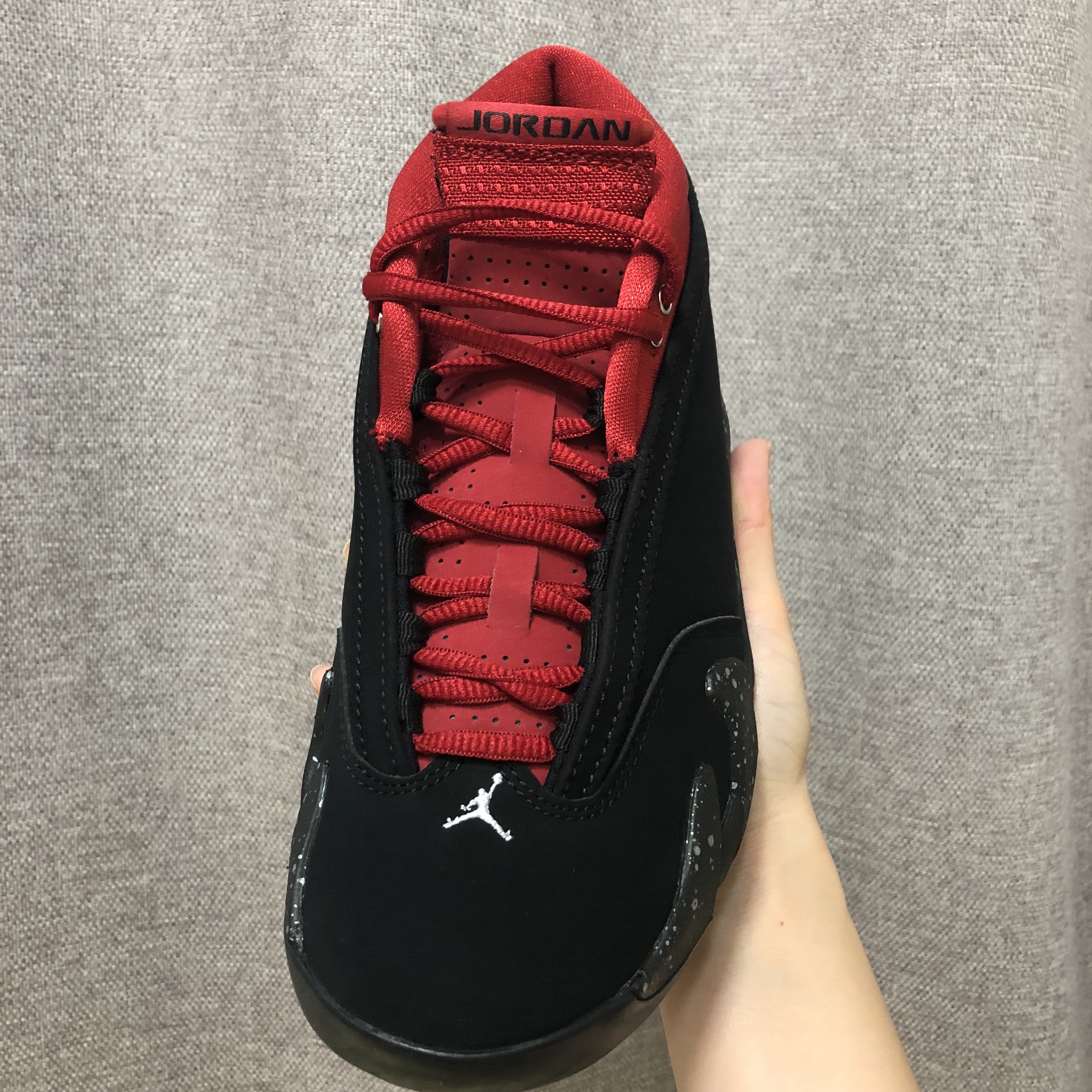 (W) Jordan 14 Retro Low Red Lipstick 착용 스타일 - 1