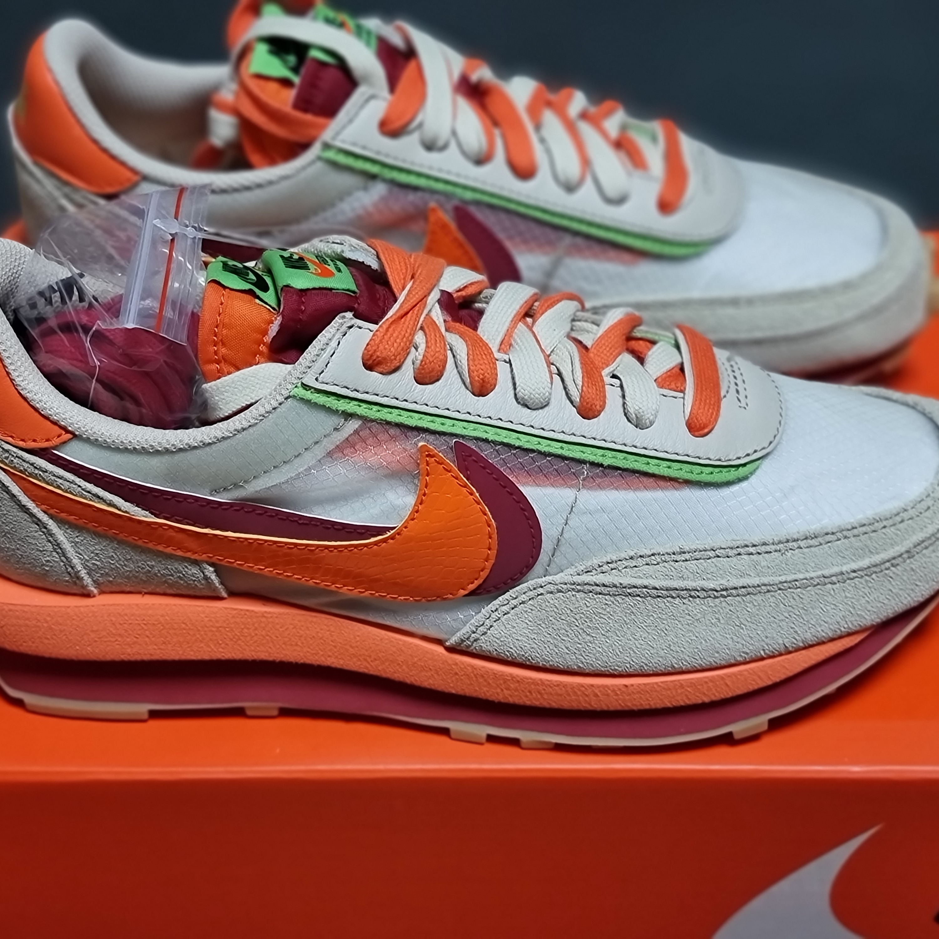 Nike x Sacai x Clot LDWaffle Orange Blaze 착용 스타일