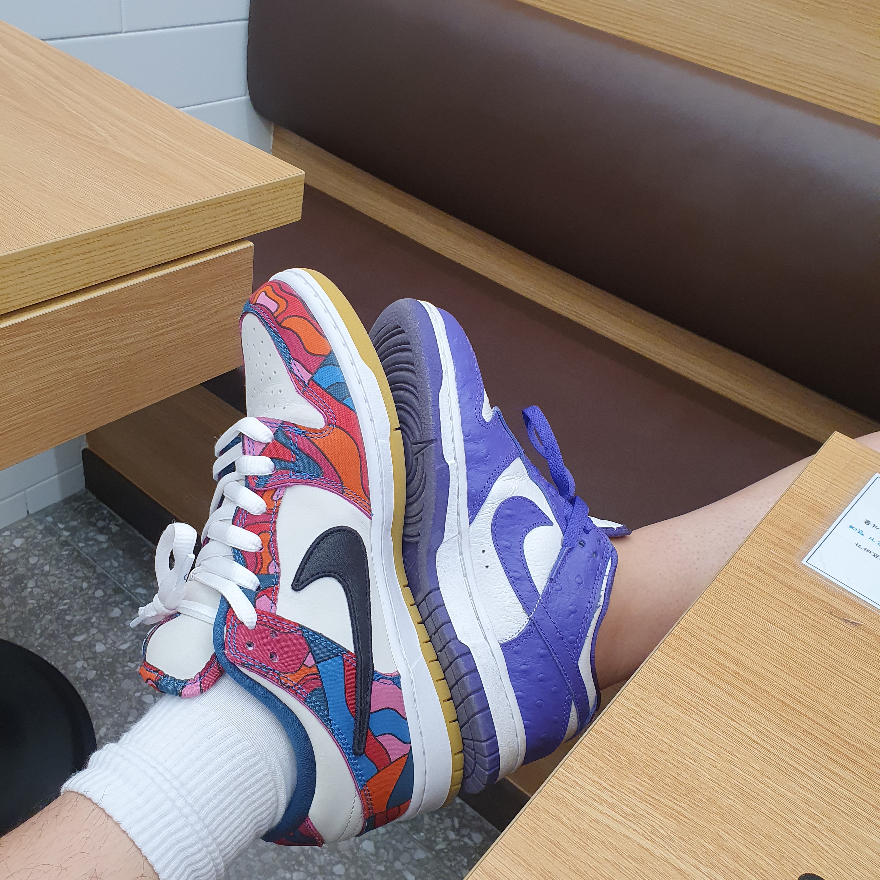 Nike x Parra SB Dunk Low Pro Abstract Art, (W) Nike Dunk Low SE Flip 착용 스타일