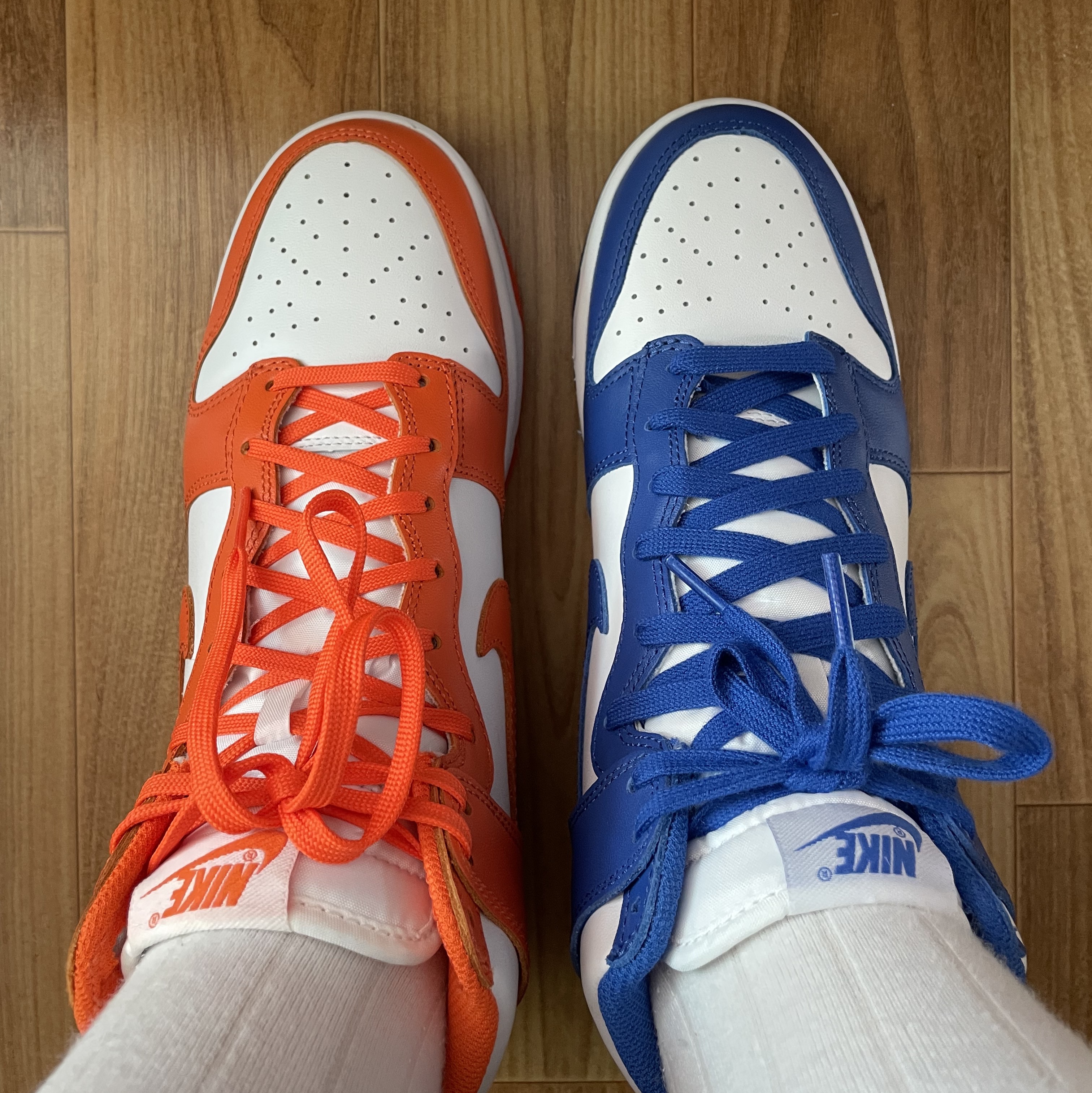 Nike Dunk High Retro Orange Blaze, Nike Dunk High Retro Game Royal 착용 스타일 - 1
