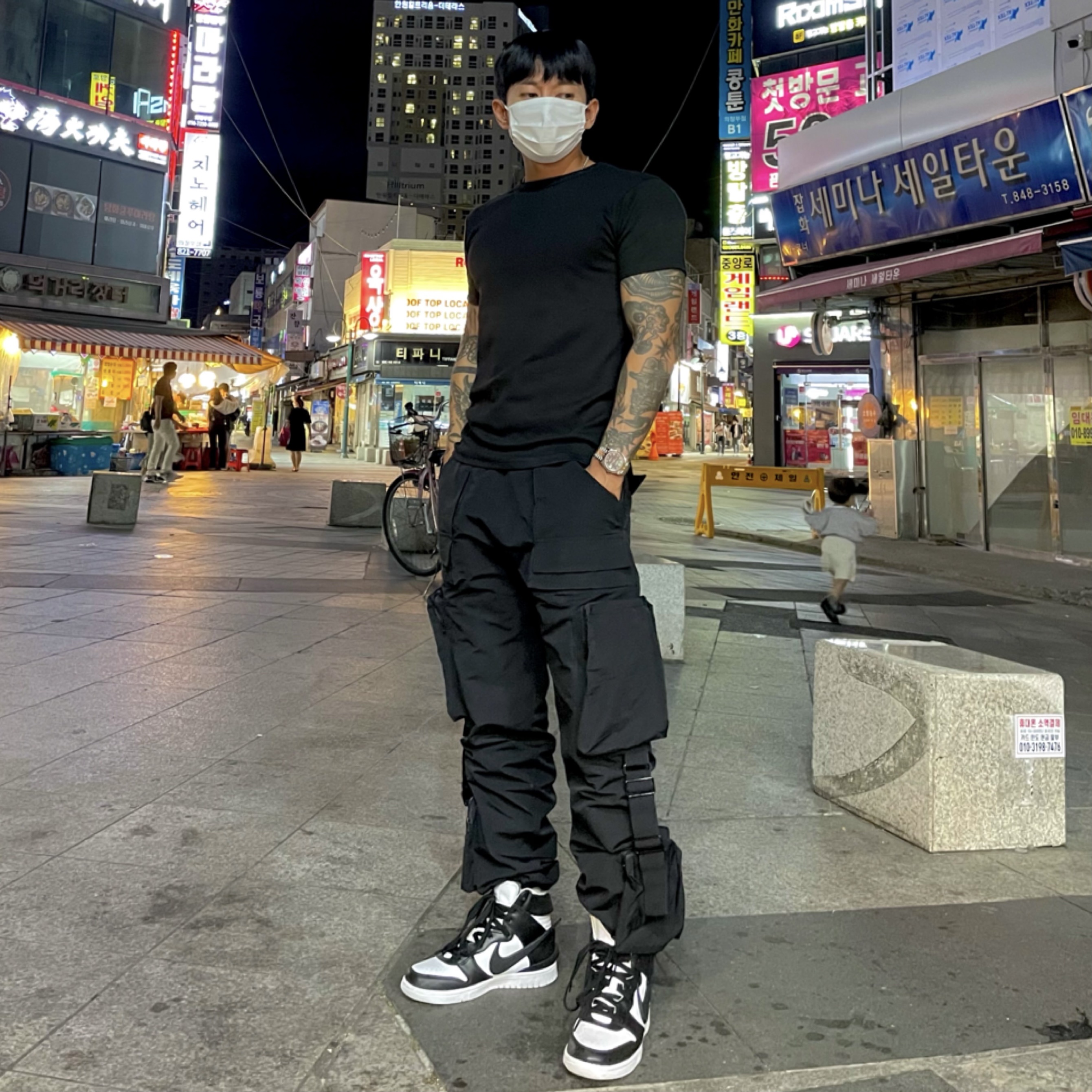 Nike x Ambush Dunk High Black 착용 스타일