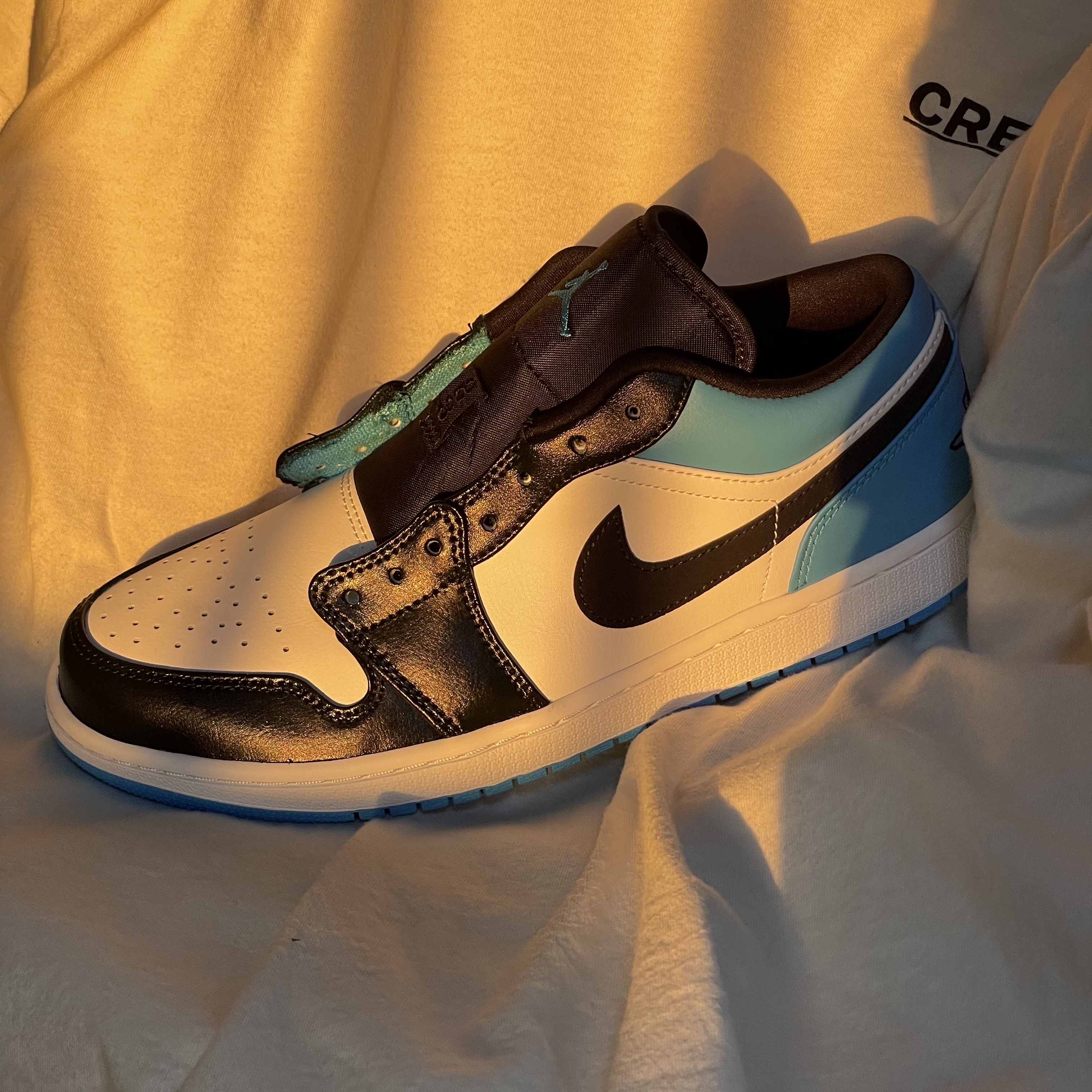 Jordan 1 Low Dark Powder Blue, (GS) Jordan 1 Low Dark Powder Blue 착용 스타일 - 5