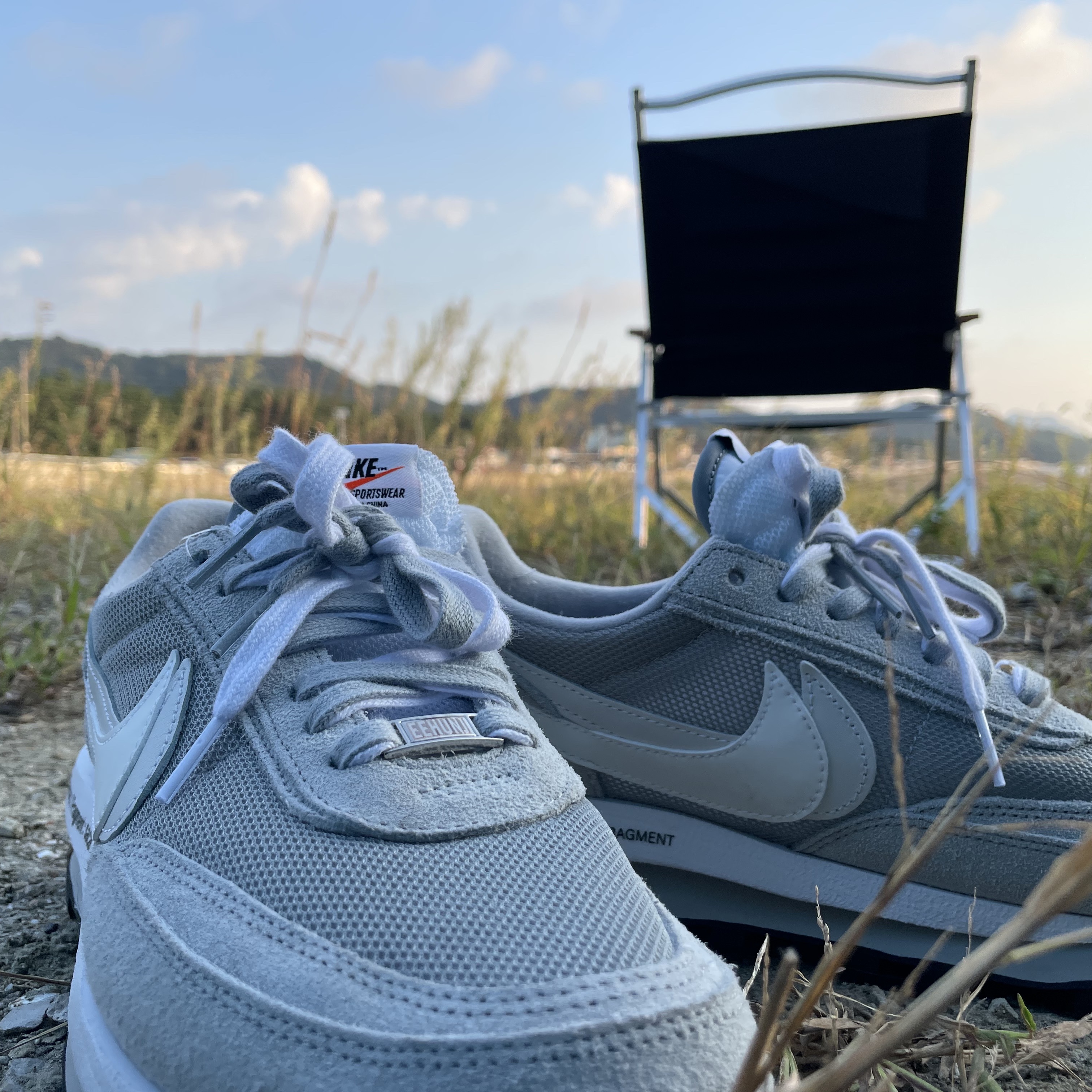 Nike x Sacai x Fragment LDWaffle Light Smoke Grey 착용 스타일