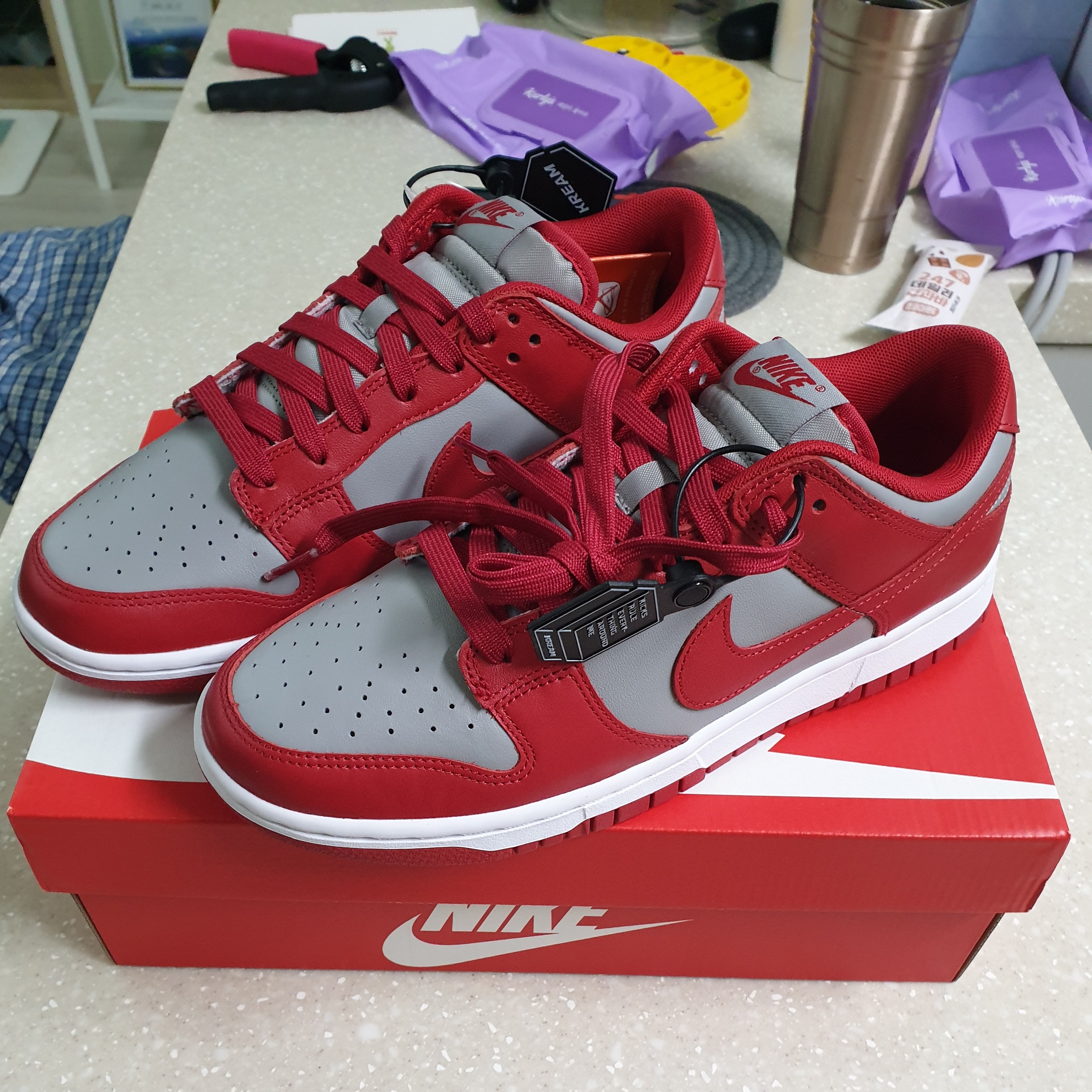 Nike Dunk Low Retro Medium Grey 착용 스타일 - 1