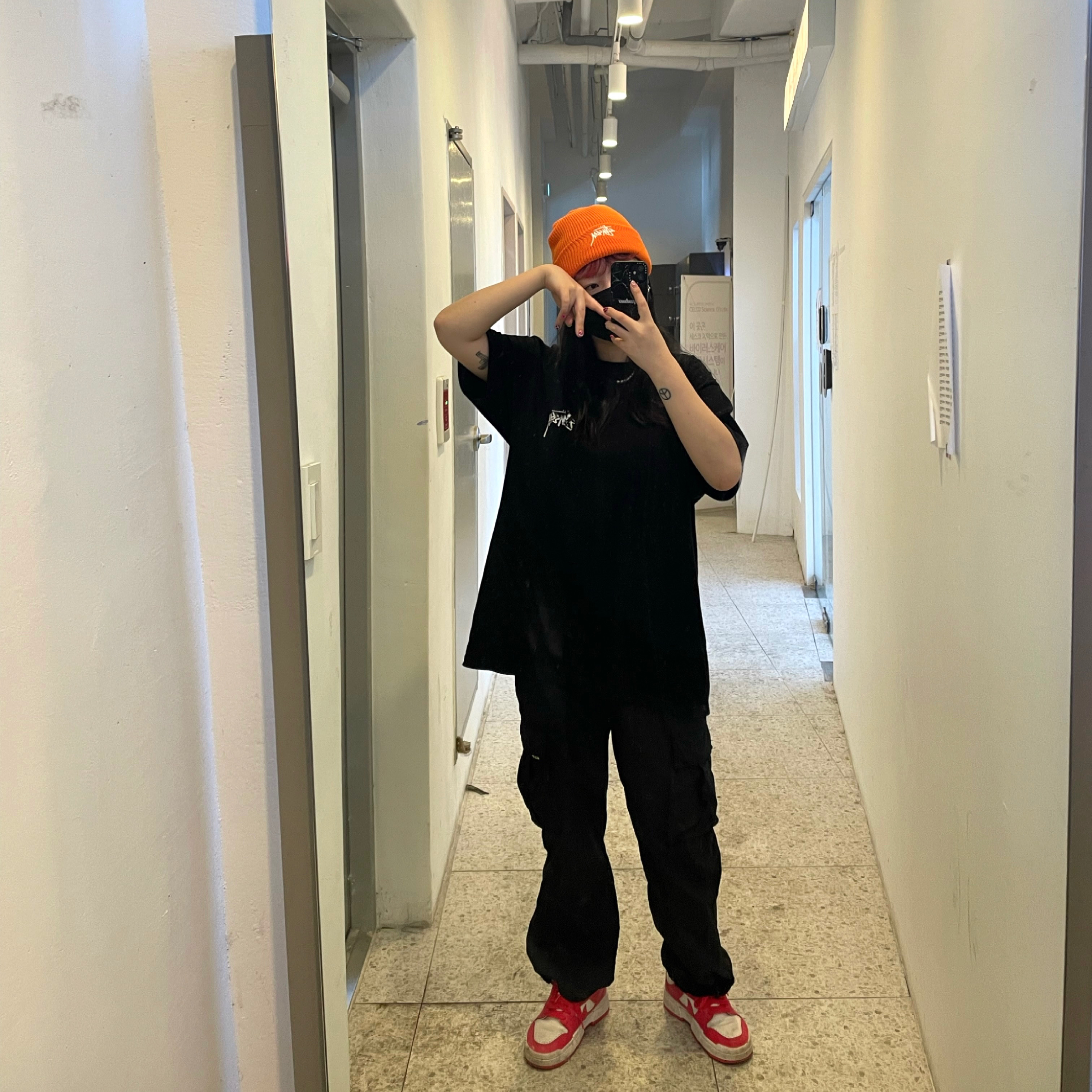 (W) Nike Dunk Low Disrupt Siren Red 착용 스타일