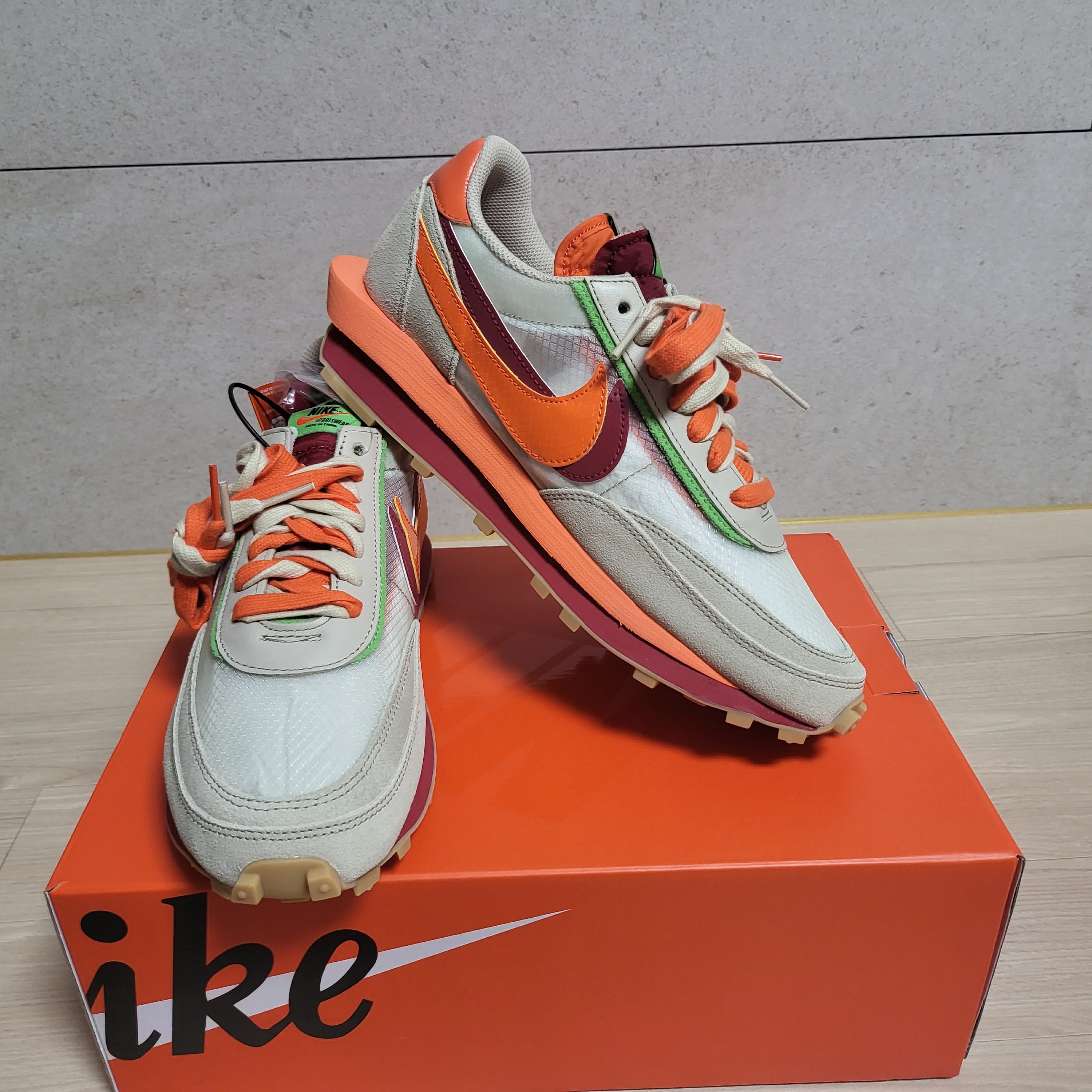 Nike x Sacai x Clot LDWaffle Orange Blaze 착용 스타일