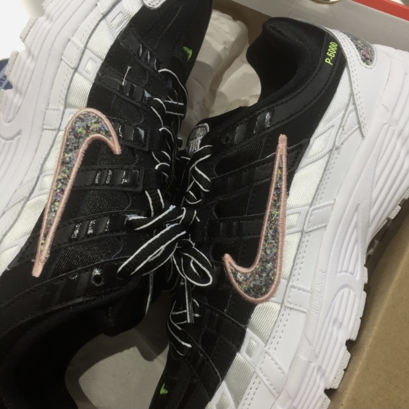 (W) Nike P-6000 Black White 착용 스타일