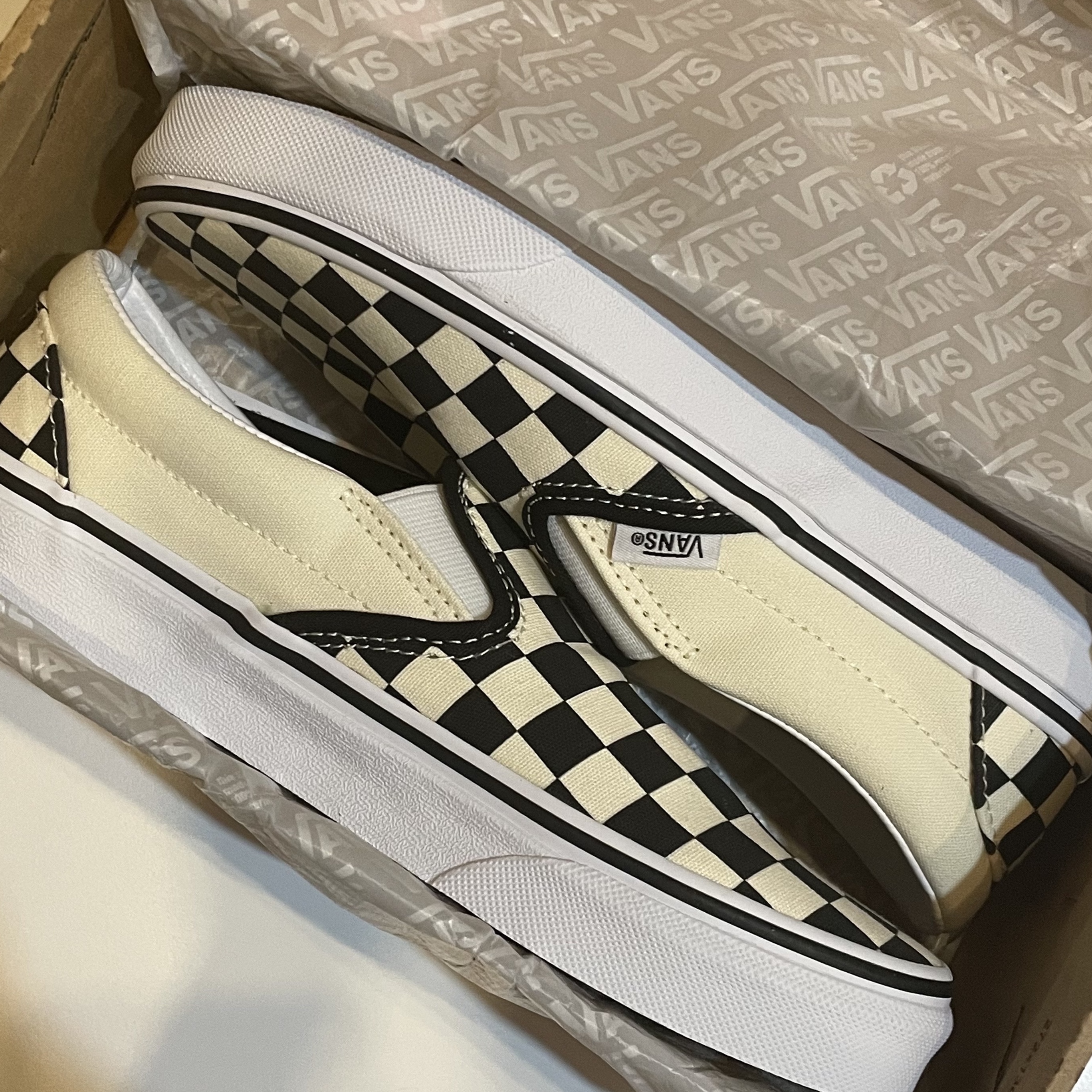 Vans Slip-On Checkerboard 착용 스타일 - 1