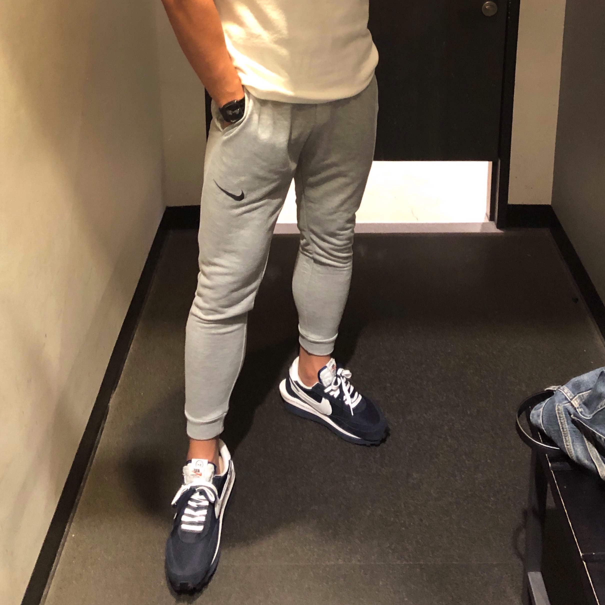 Nike x Sacai x Fragment LDWaffle Blackened Blue 착용 스타일