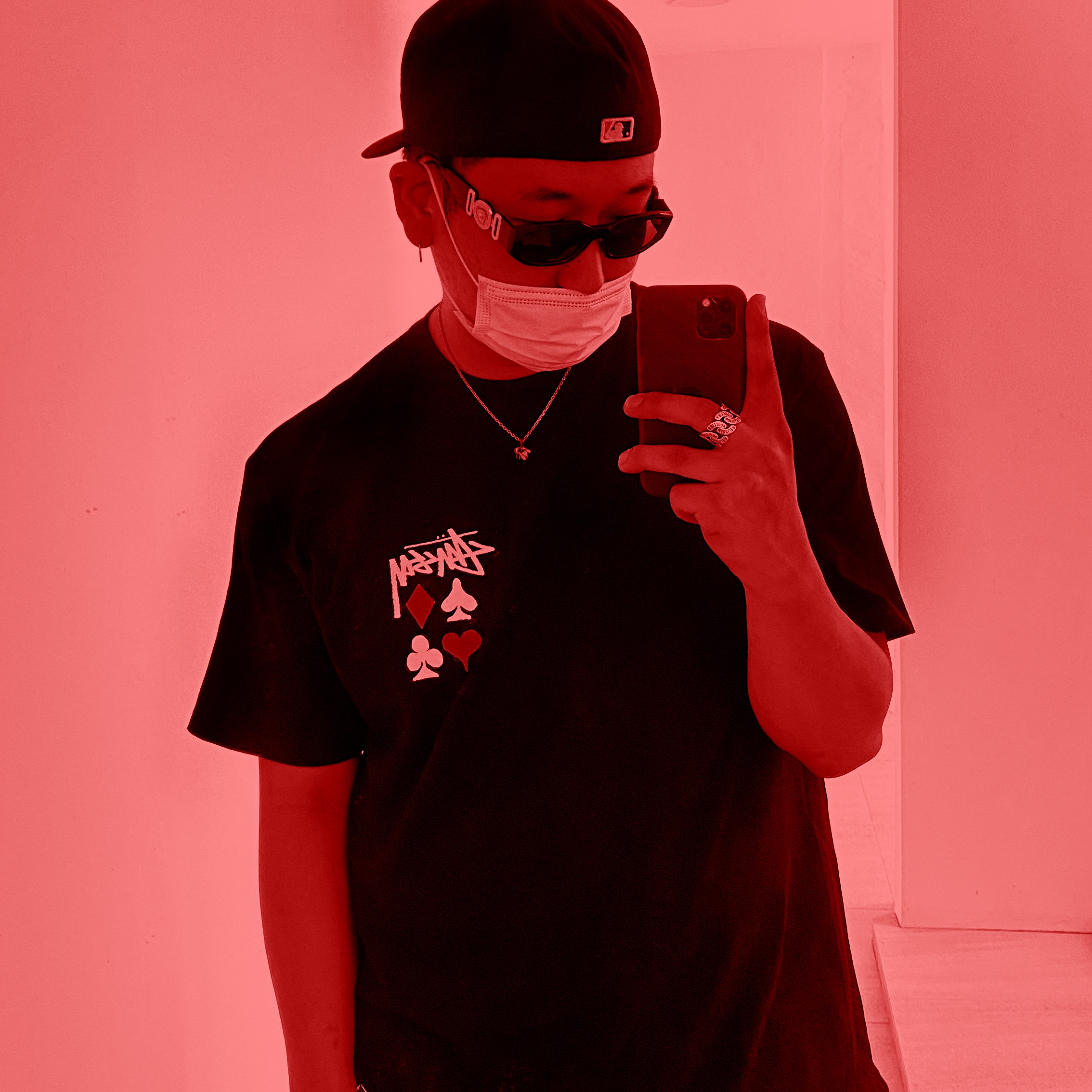 Stussy Full Deck 2 T-Shirt Black 착용 스타일