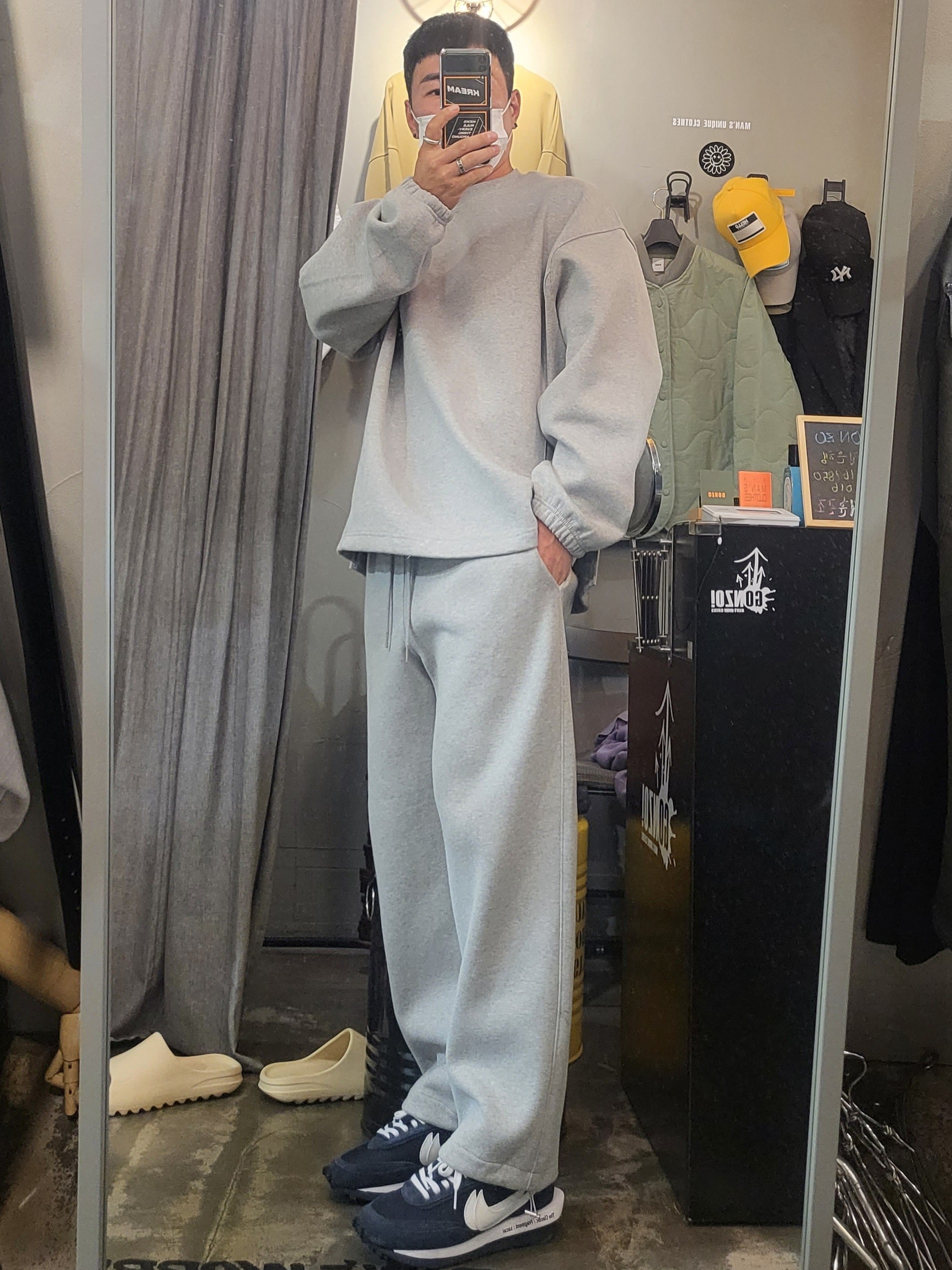 Nike x Sacai x Fragment LDWaffle Blackened Blue 착용 스타일