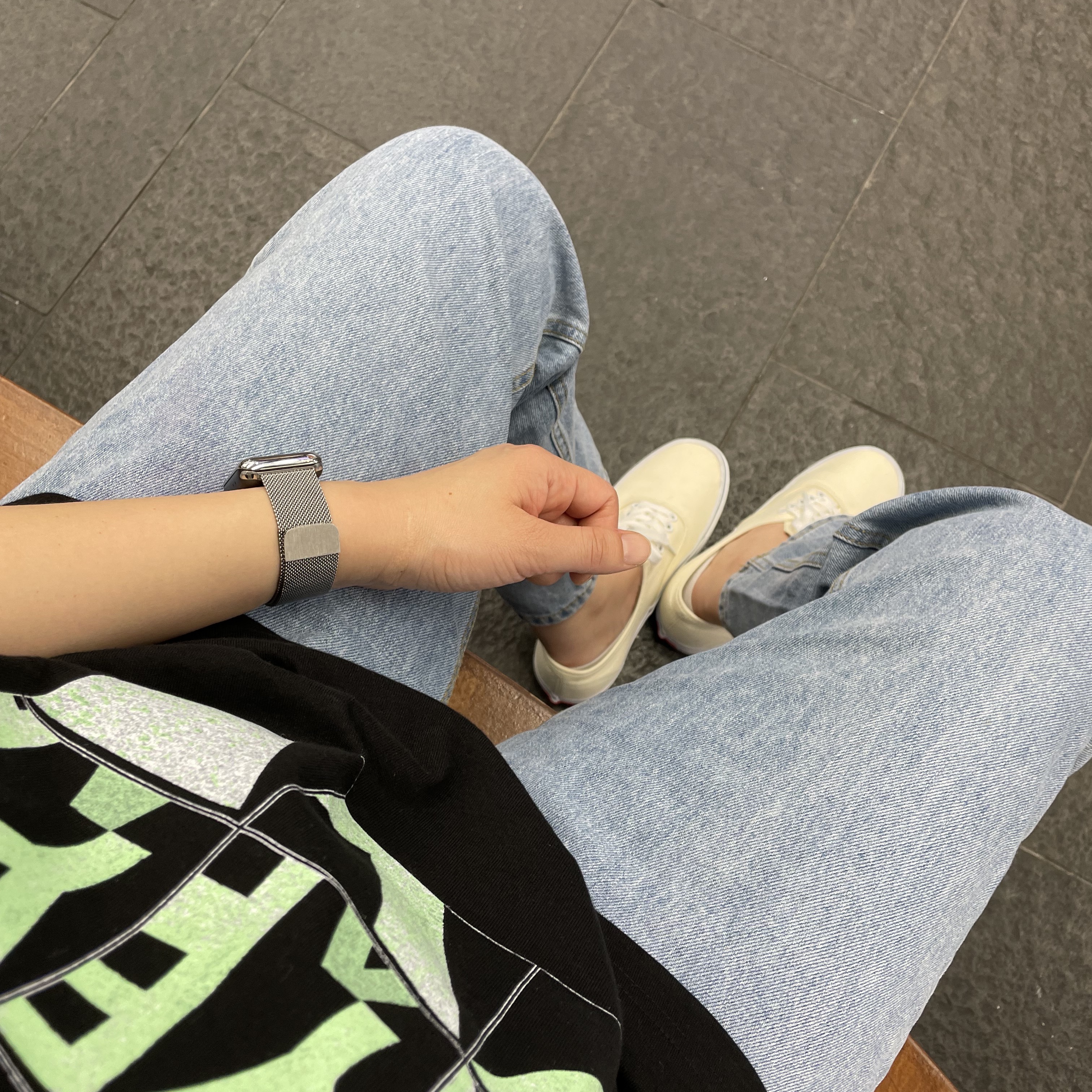 Vans Authentic White 착용 스타일