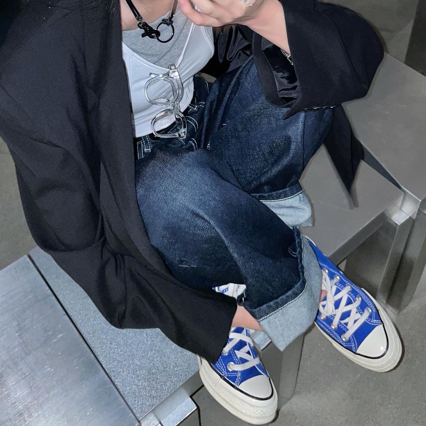Converse Chuck 70 High Rush Blue 착용 스타일 - 1