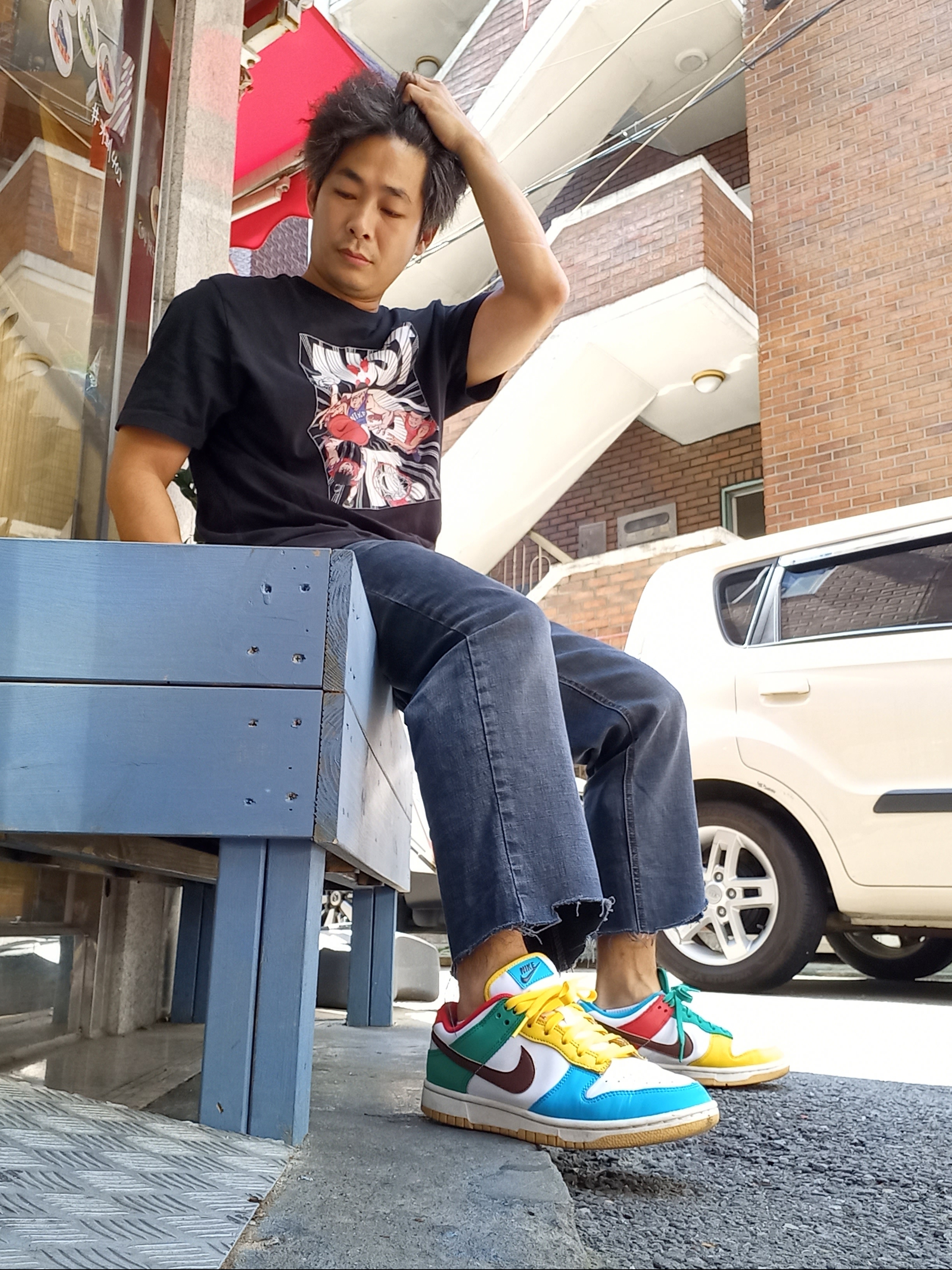 Nike Dunk Low SE Free.99 White 착용 스타일 - 3