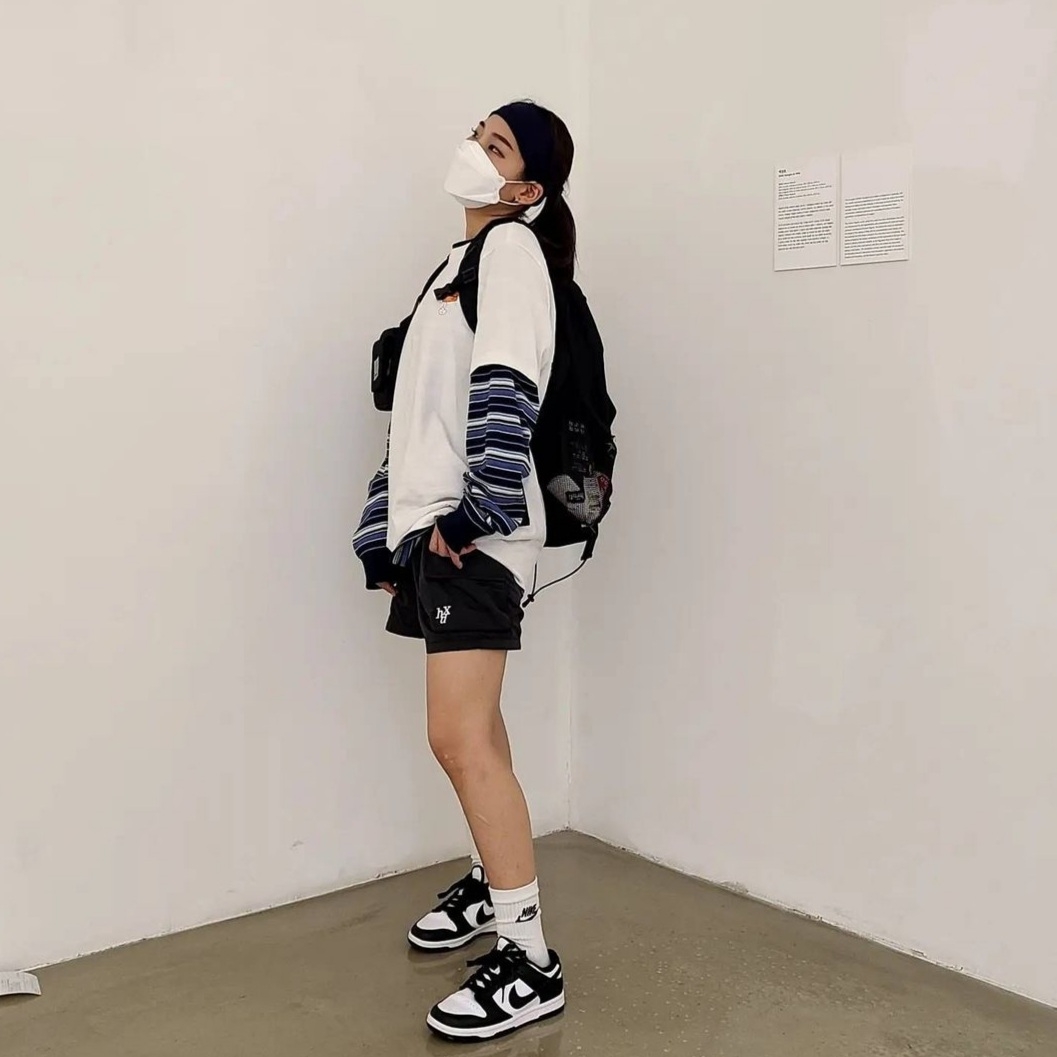 (W) Nike Dunk Low Black 착용 스타일