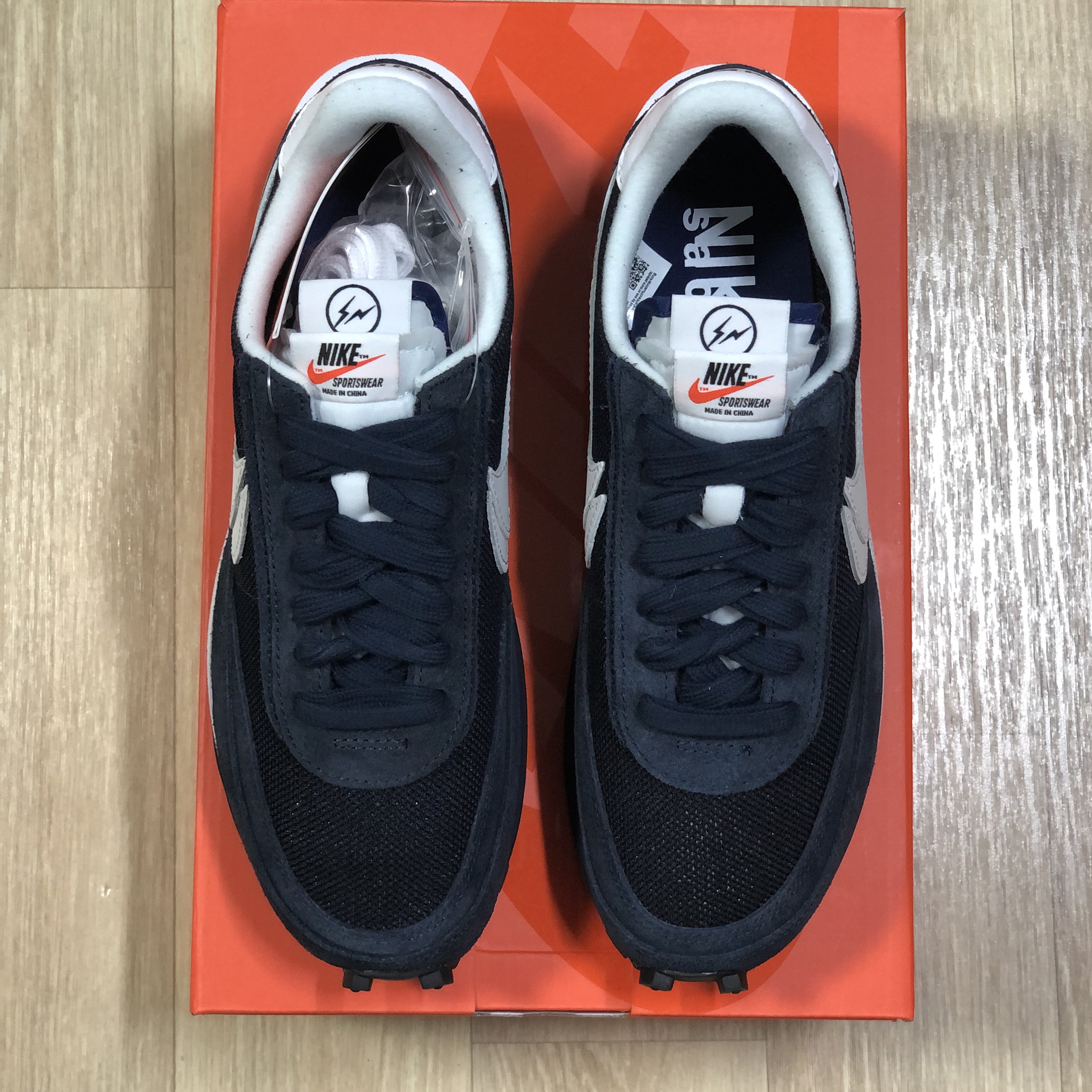 Nike x Sacai x Fragment LDWaffle Blackened Blue 착용 스타일 - 4