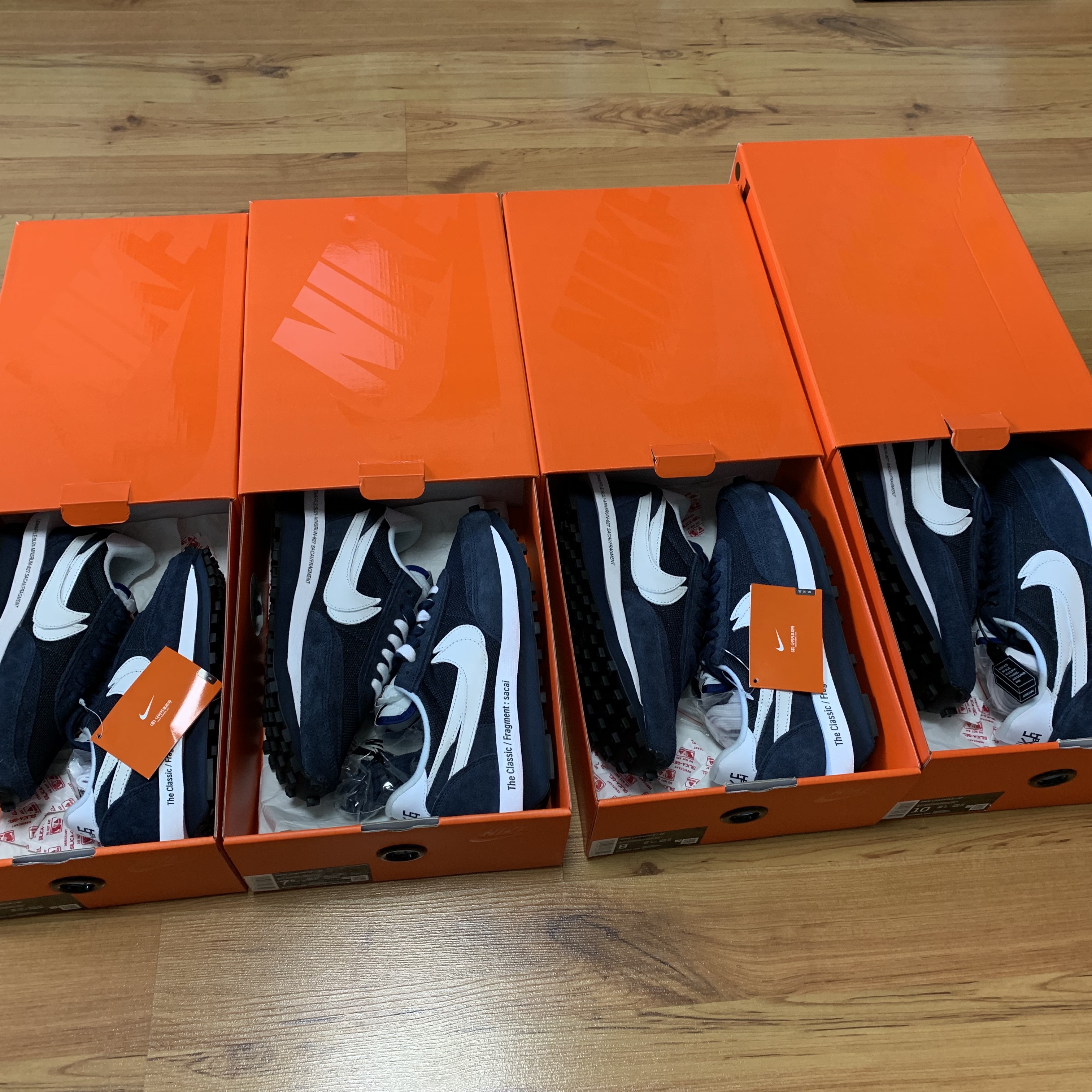 Nike x Sacai x Fragment LDWaffle Blackened Blue 착용 스타일