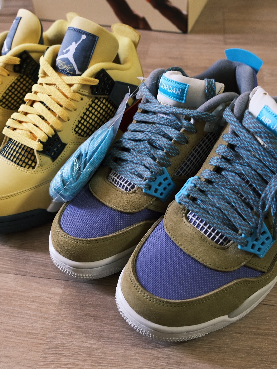Jordan 4 Retro Tour Yellow, Jordan 4 x Union Retro SP Desert Moss 착용 스타일 - 3