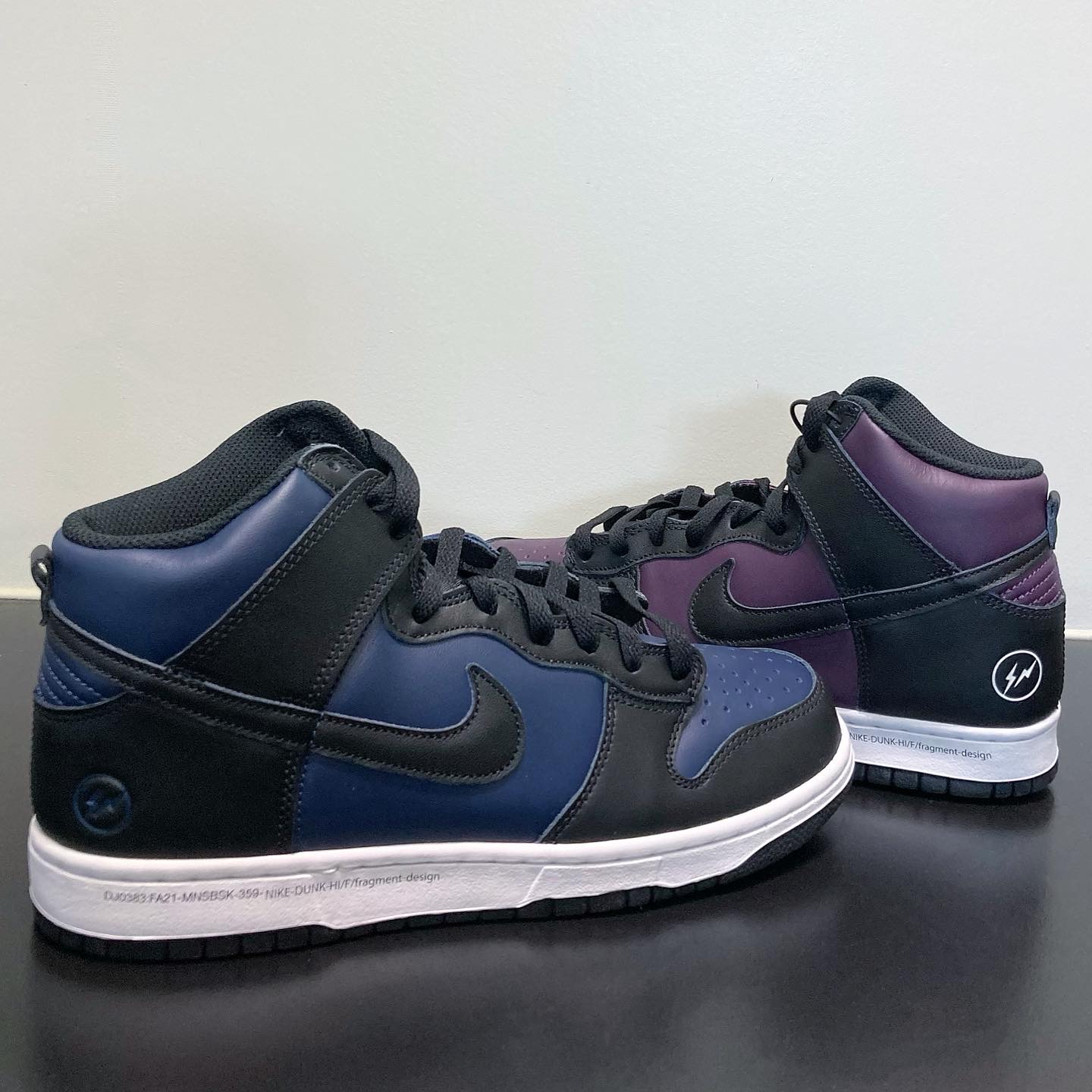 Nike x Fragment Dunk High Midnight Navy, Nike x Fragment Dunk High Black 착용 스타일 - 2