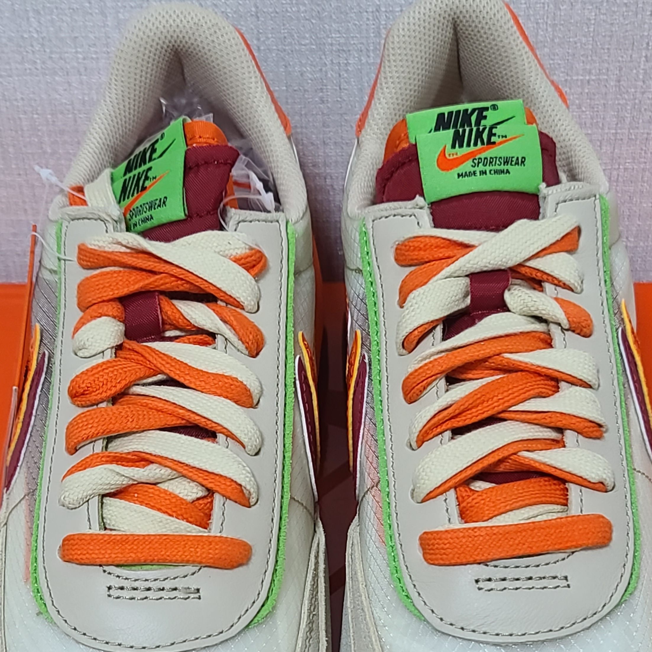 Nike x Sacai x Clot LDWaffle Orange Blaze 착용 스타일 - 3