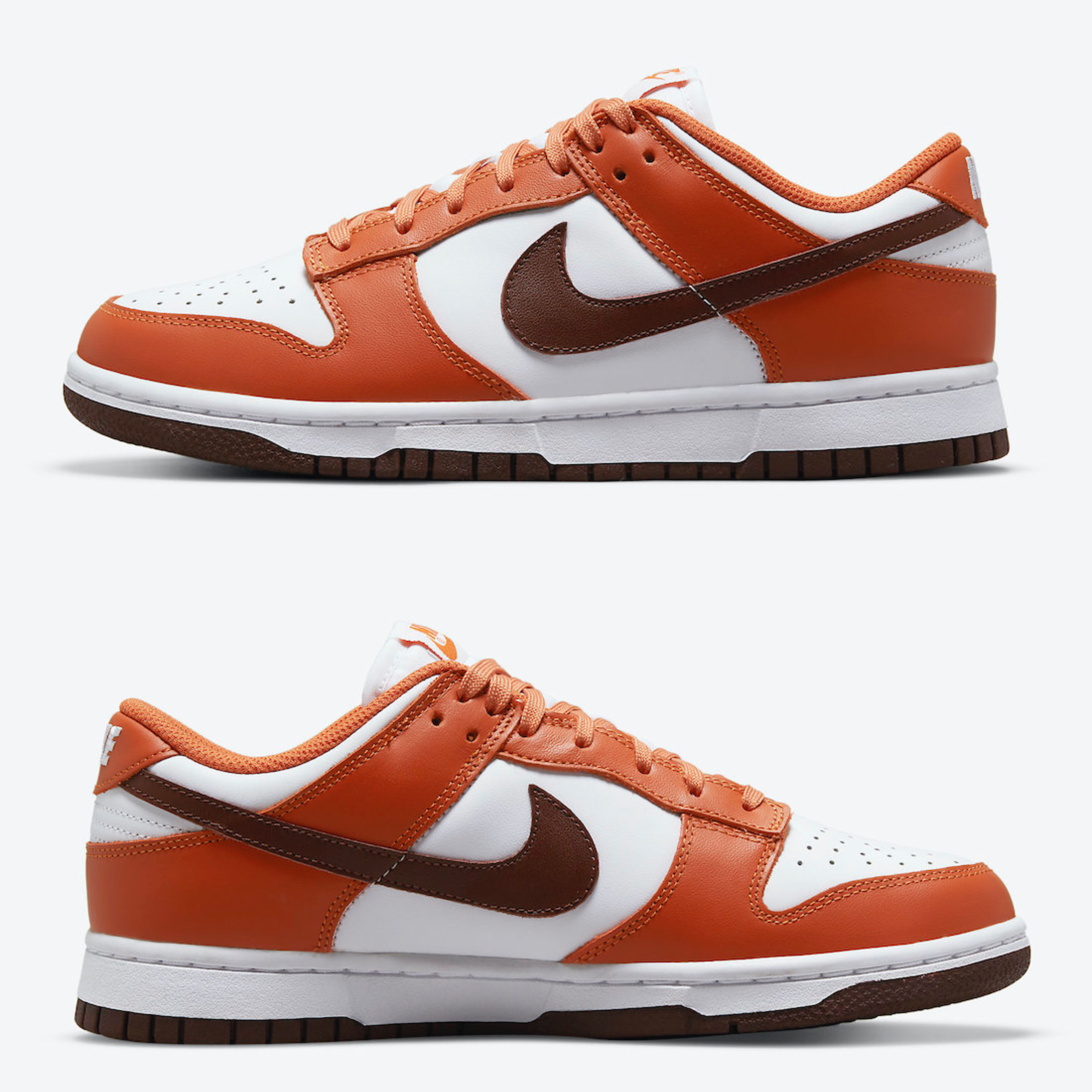 Nike Dunk Low Light Stone Mesa Orange 착용 스타일 - 3