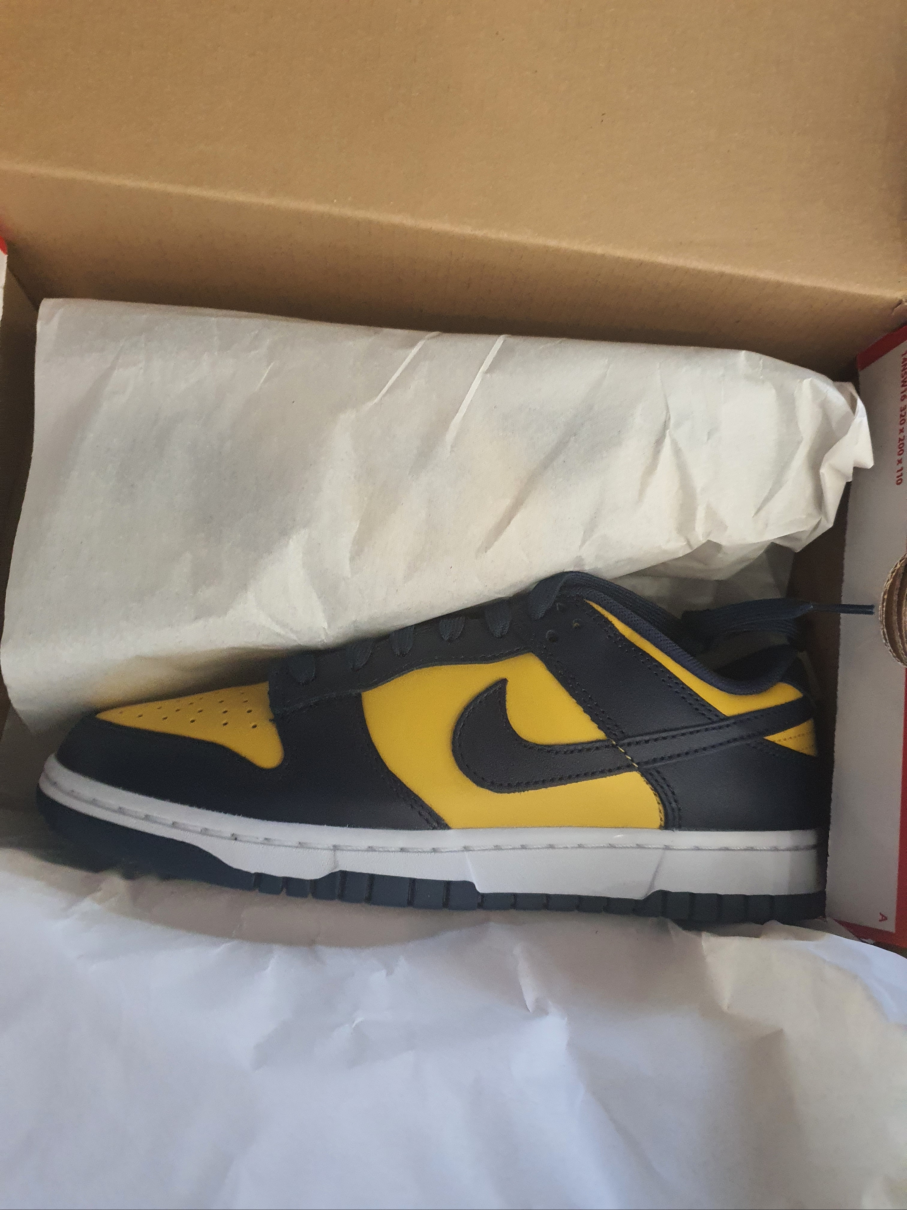 Nike Dunk Low Retro Varsity Maize, Jordan 1 Retro High OG Electro Orange 착용 스타일 - 1