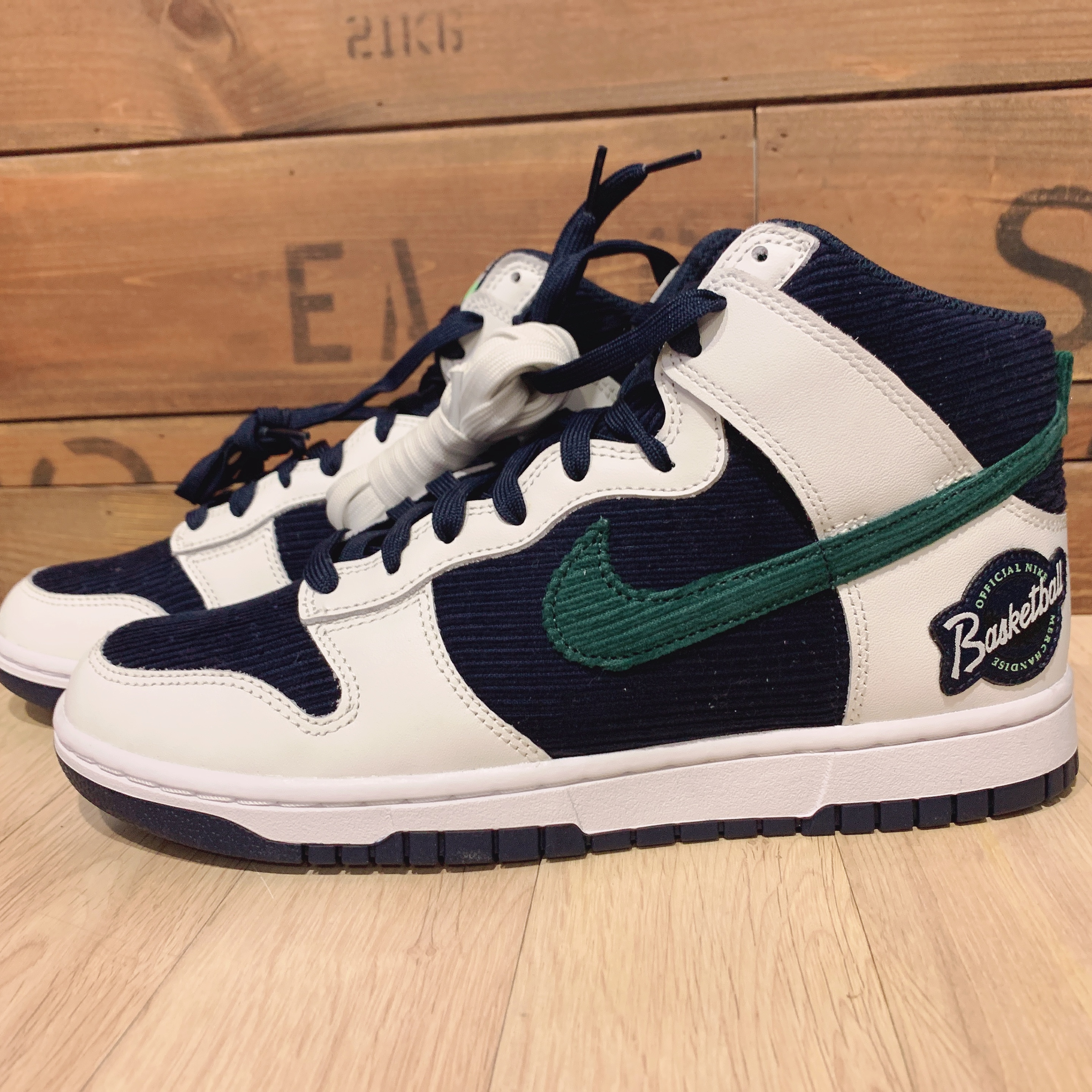 Nike Dunk High PRM EMB College Navy 착용 스타일 - 1