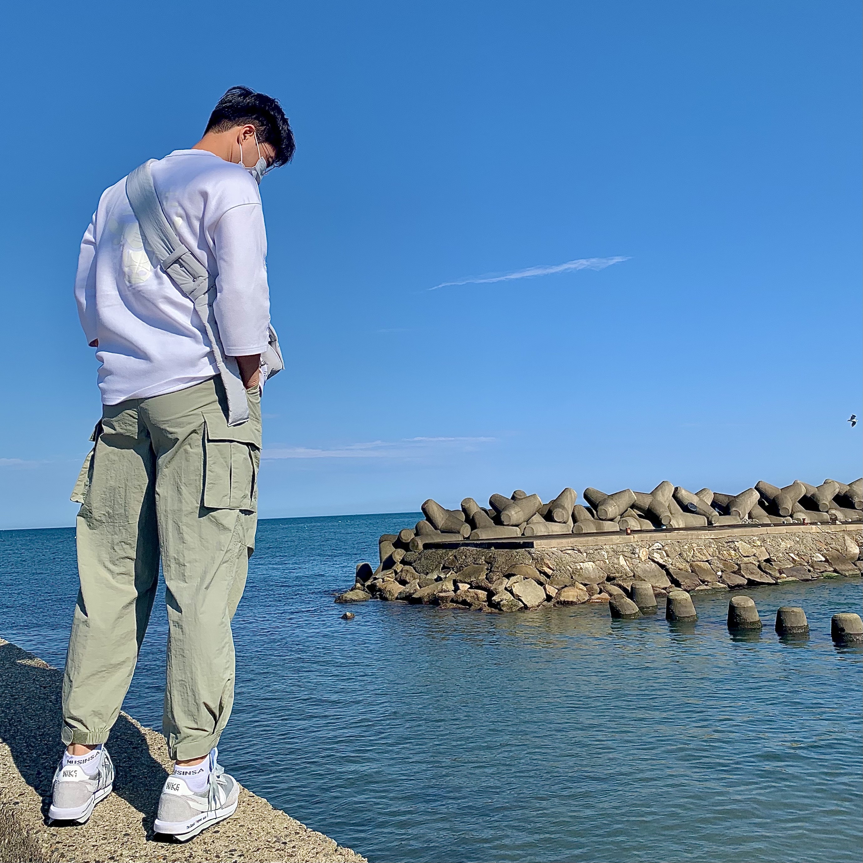 Nike x Sacai x Fragment LDWaffle Light Smoke Grey 착용 스타일
