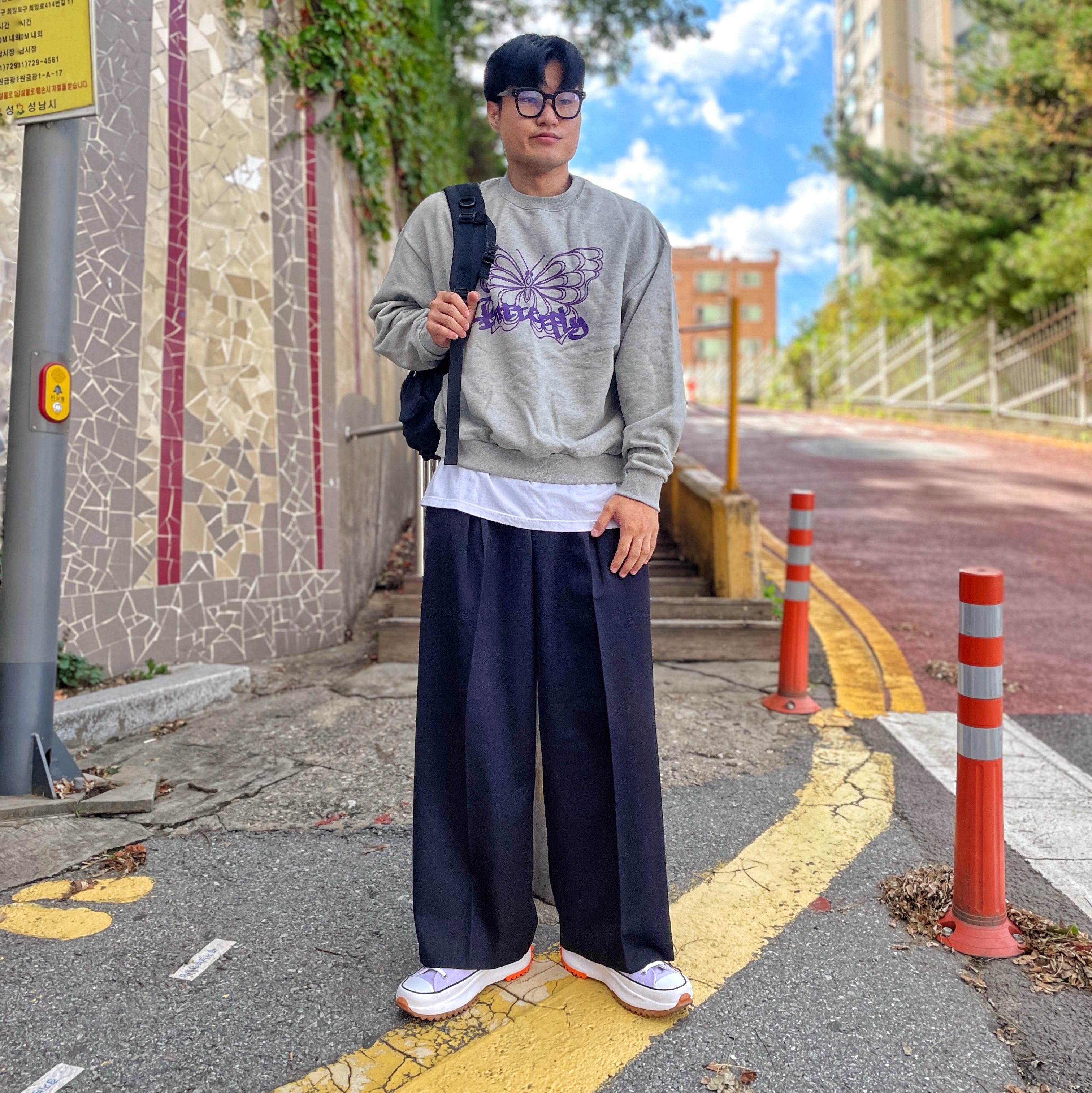 Converse Run Star Hike Hi Moonstone Violet 착용 스타일