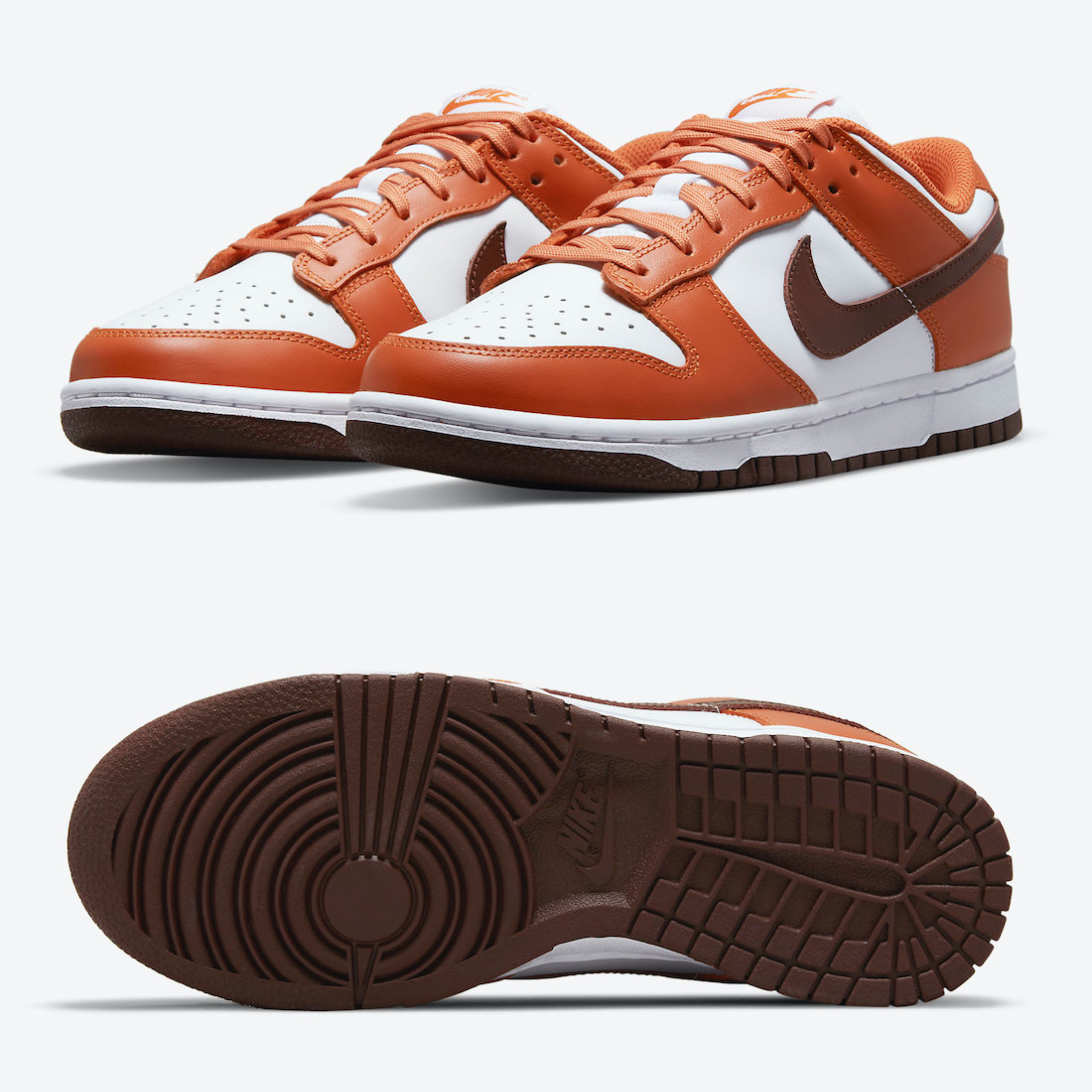Nike Dunk Low Light Stone Mesa Orange 착용 스타일 - 2