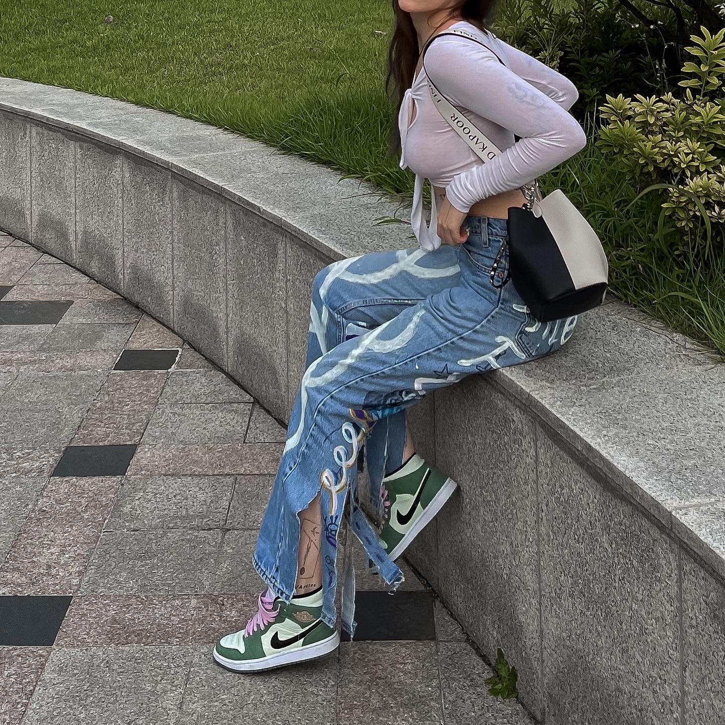 (W) Jordan 1 Mid SE Dutch Green 착용 스타일 - 1