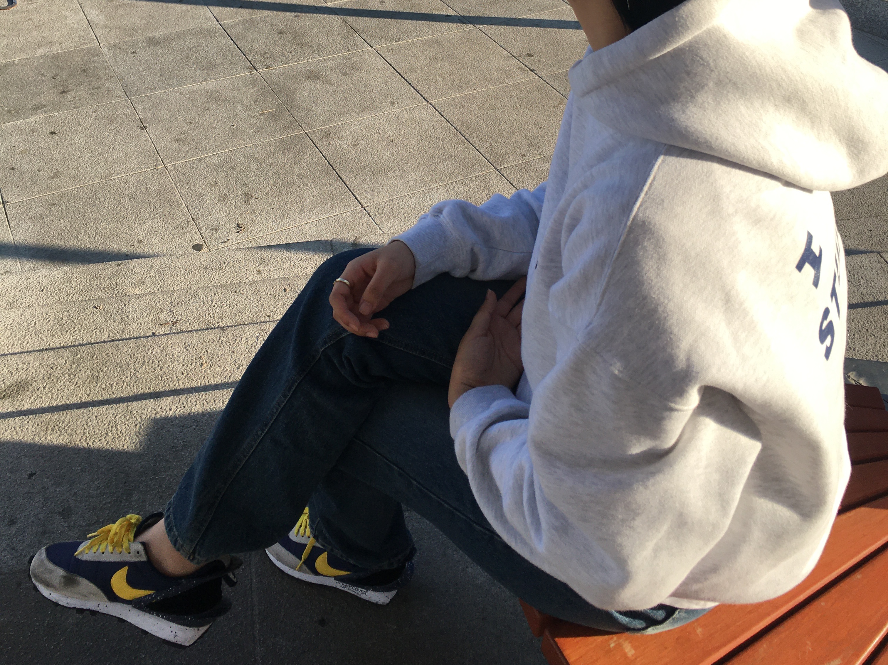 (W) Nike x Undercover Daybreak Obsidian, IAB Studio Hoodie Oatmeal Gray - 21SS 착용 스타일