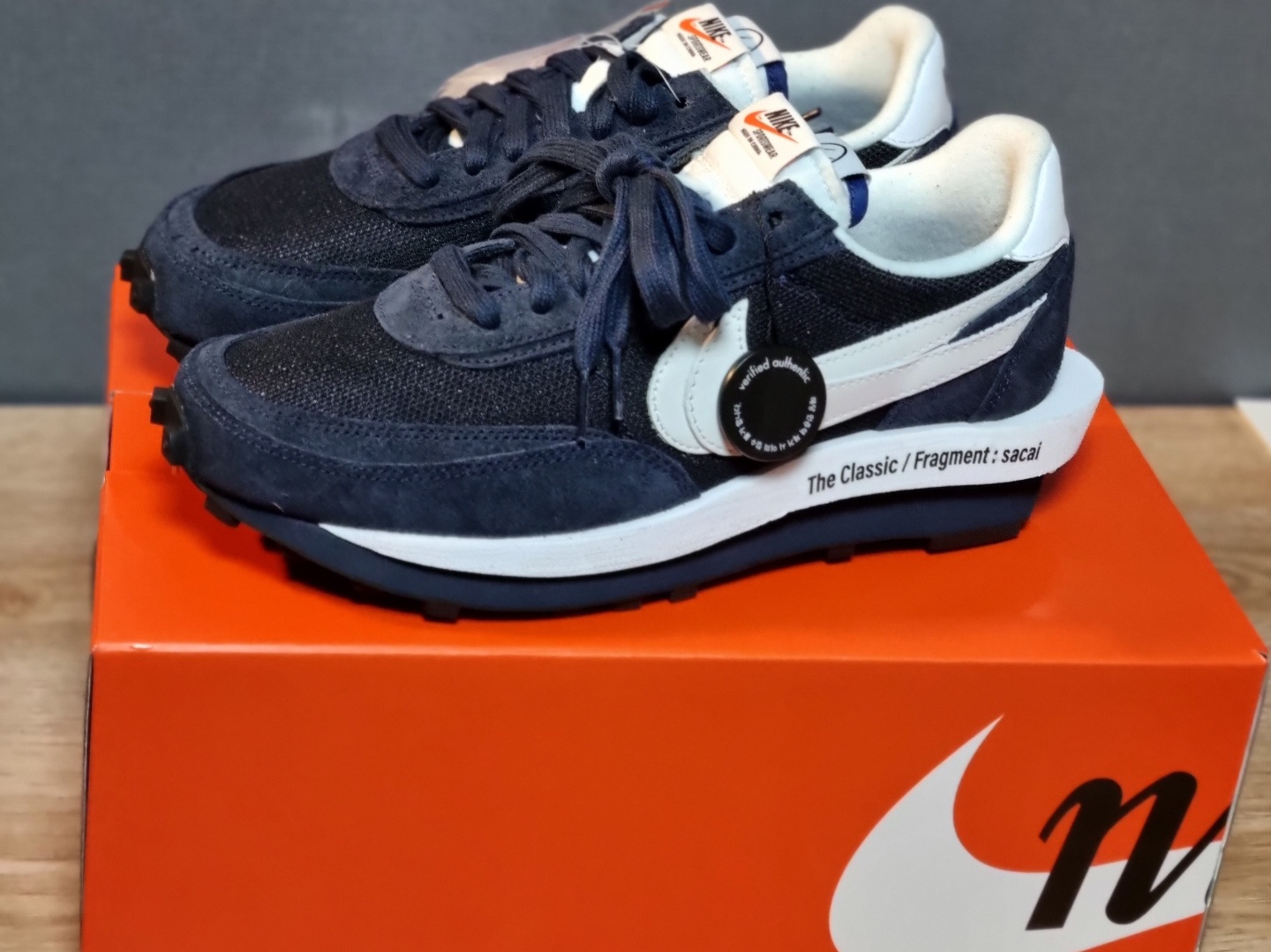 Nike x Sacai x Fragment LDWaffle Blackened Blue 착용 스타일