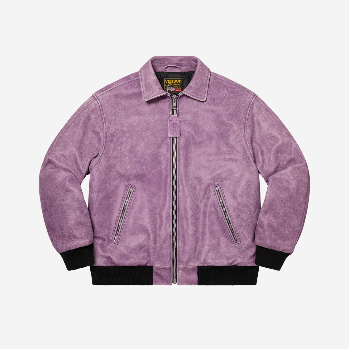 Supreme x Vanson Leathers Worn Leather Jacket Dark Purple - 20FW 상세 이미지 1