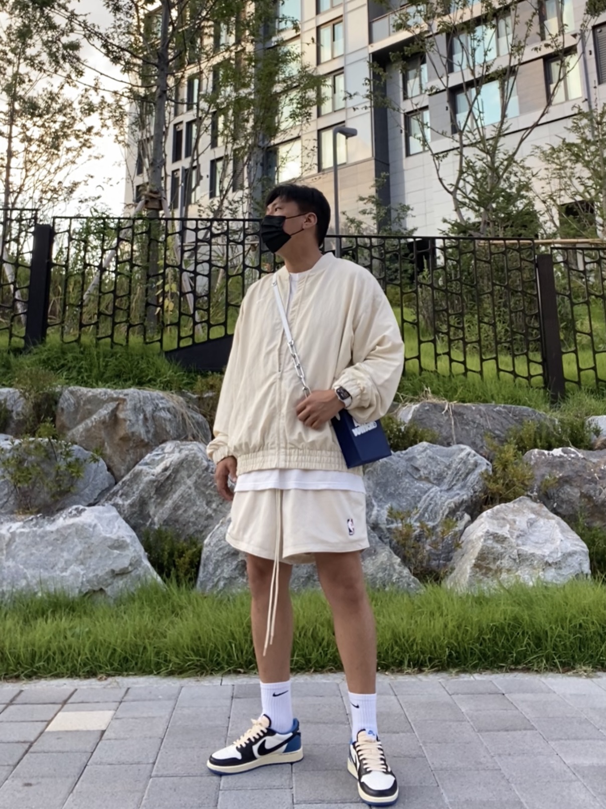 Nike x Fear of God Basketball Shorts String, Nike x Fear of God Basketball Jacket String 착용 스타일 - 1