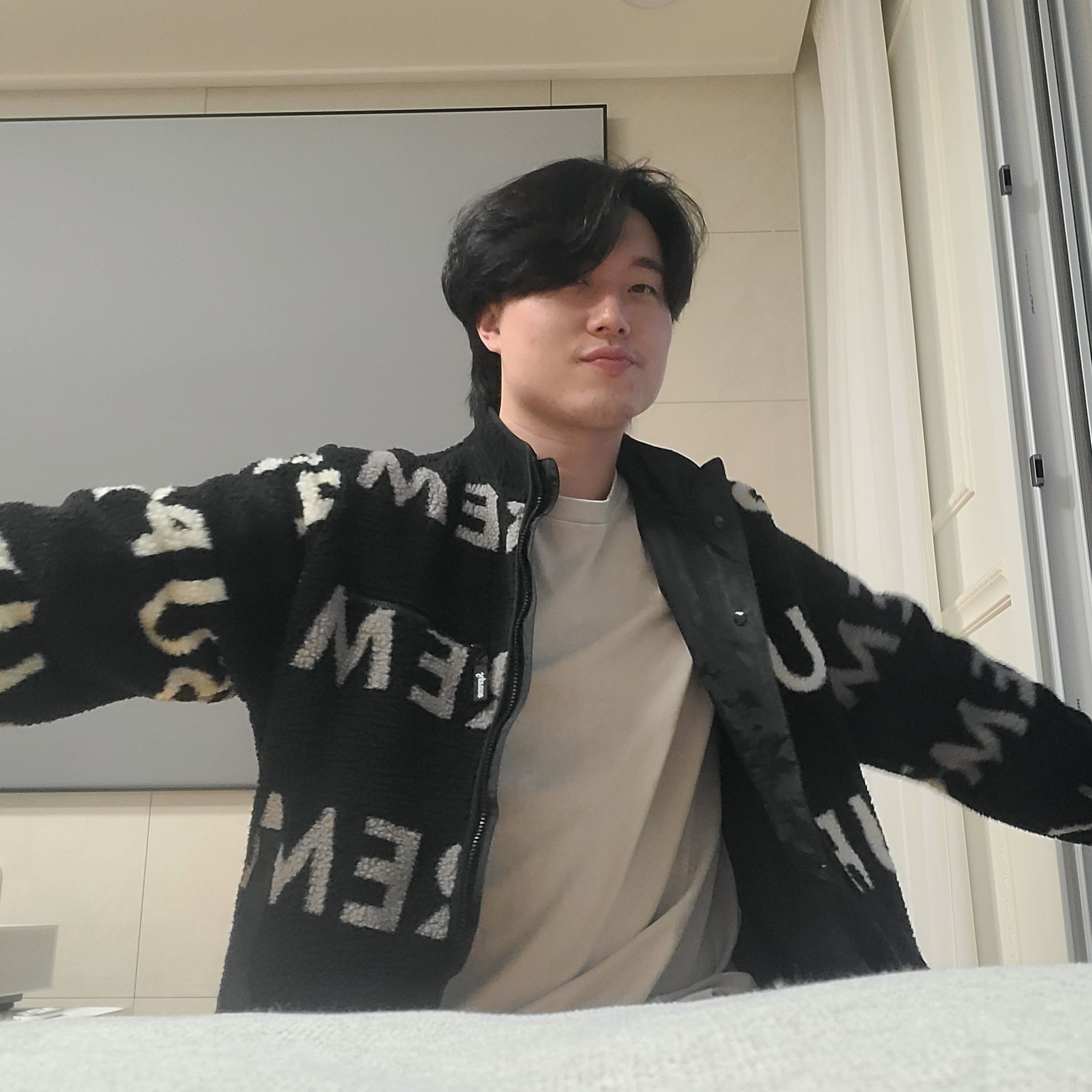 Supreme Reversible Logo Fleece Jacket Black - 18FW 착용 스타일 - 3