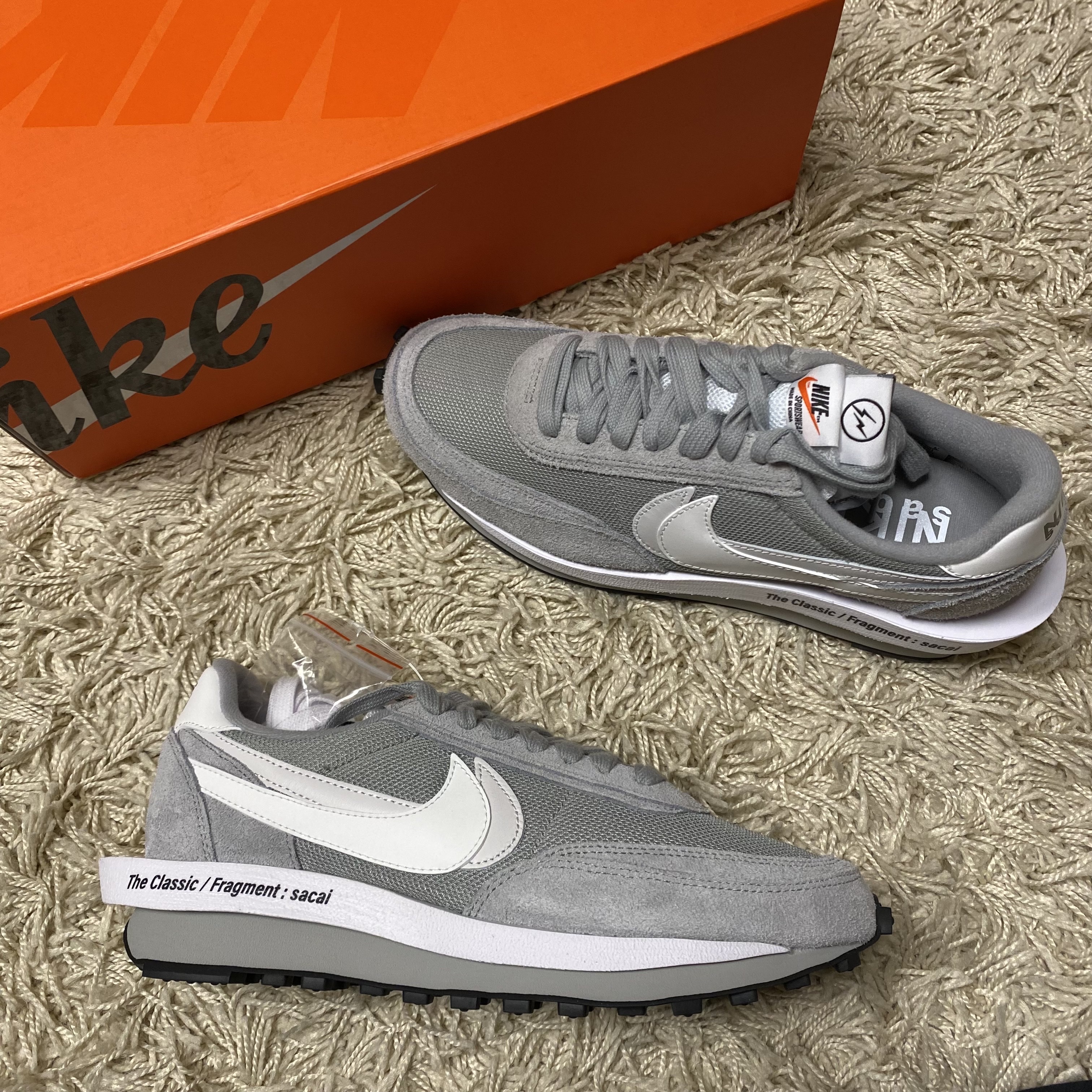 Nike x Sacai x Fragment LDWaffle Light Smoke Grey 착용 스타일