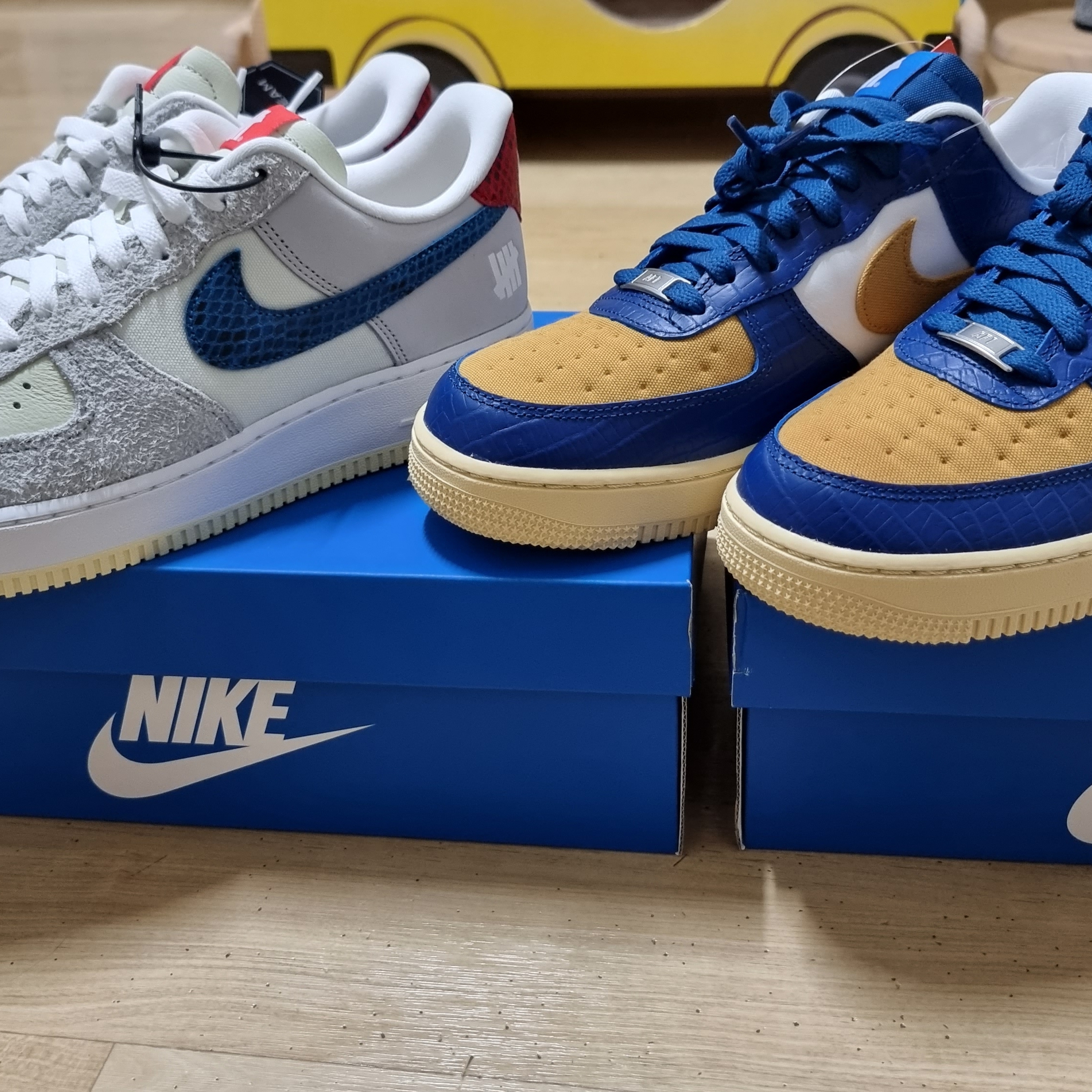 Nike x Undefeated Air Force 1 Low SP 5 On It, Nike x Undefeated Air Force 1 Low SP 5 On It Court Blue 착용 스타일